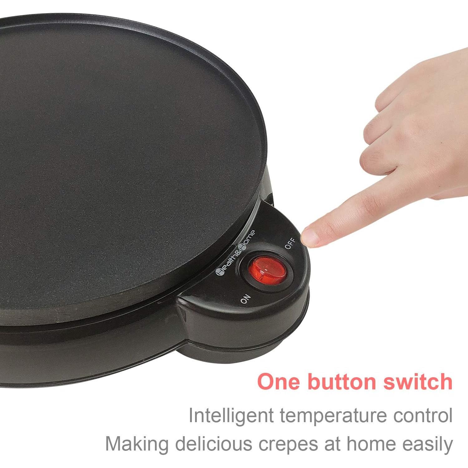 Horno de Crepas Eléctrico Health and Home 25.4 cm Antiadherente