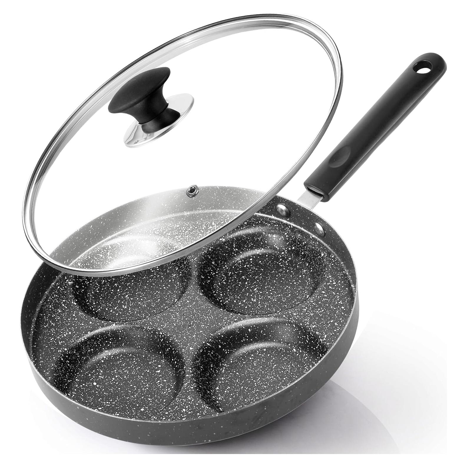 Sartén Antiadherente Innovaciones Modernas 4 Huevos con Tapa