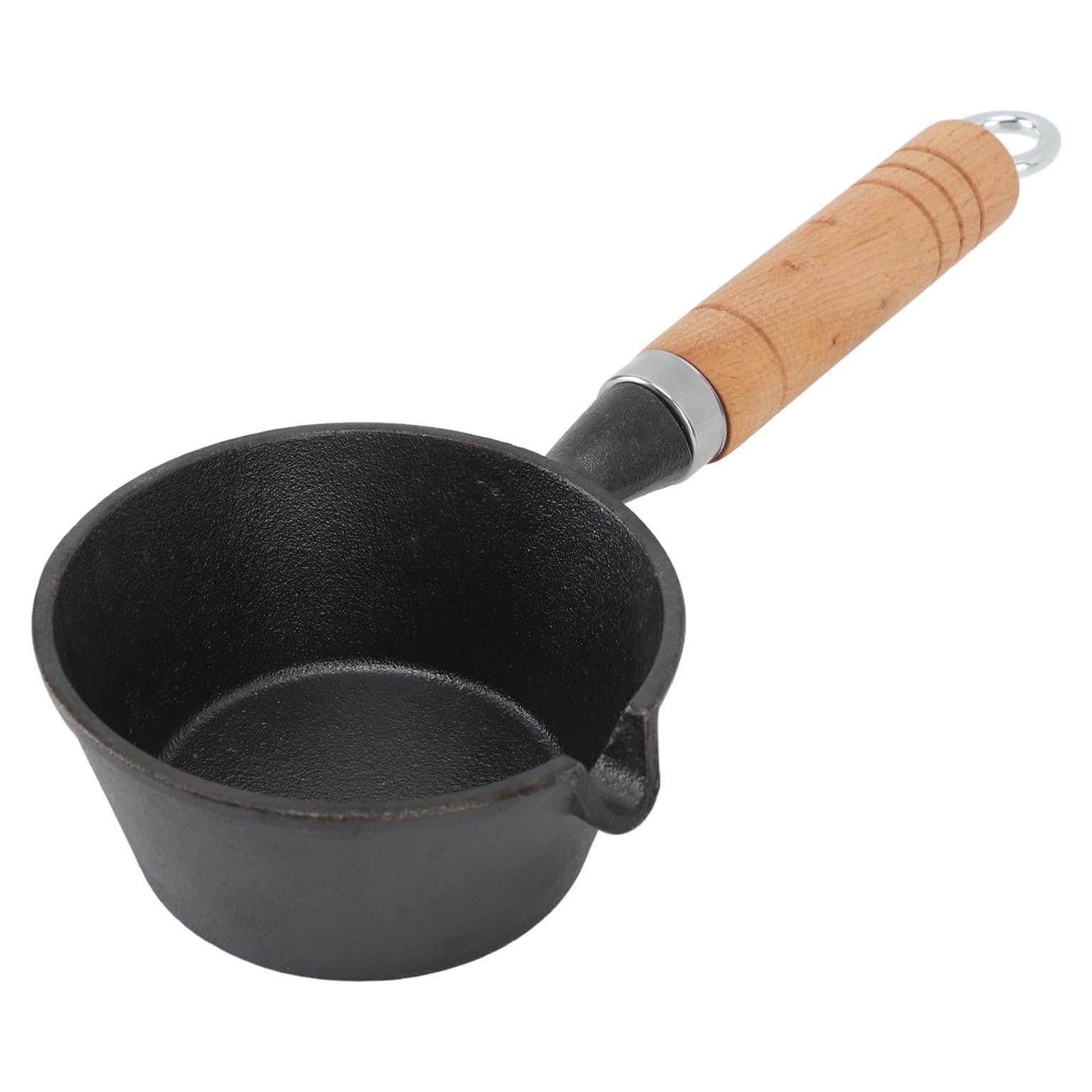 Sartén Mini de Hierro Fundido Tomotato 13x5 cm con Mango de Madera