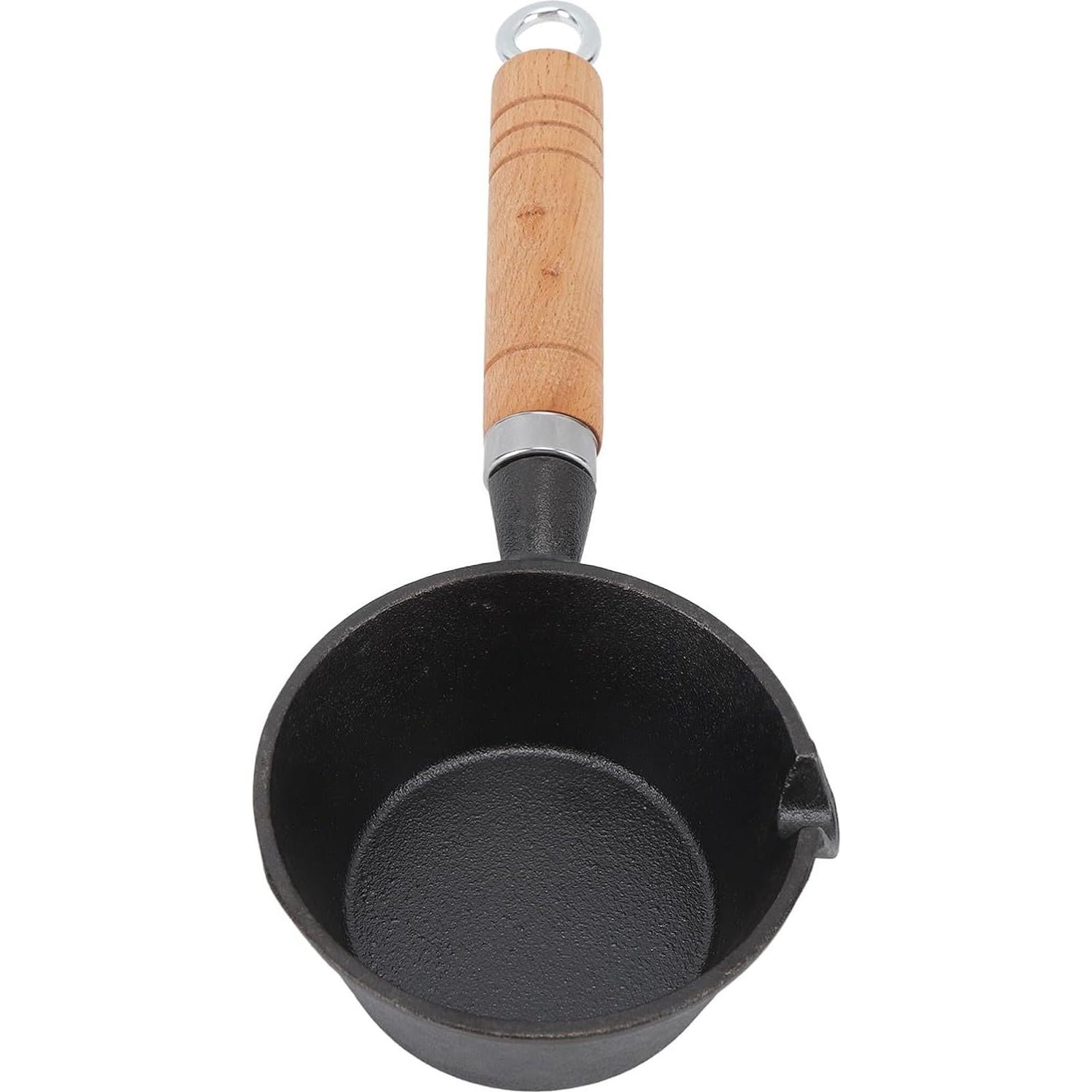 Sartén Mini de Hierro Fundido Tomotato 13x5 cm con Mango de Madera