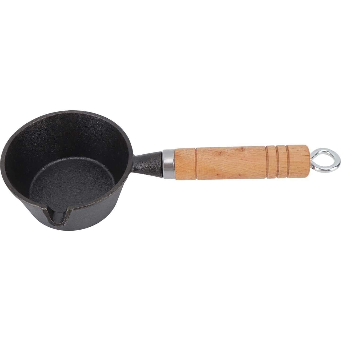 Sartén Mini de Hierro Fundido Tomotato 13x5 cm con Mango de Madera