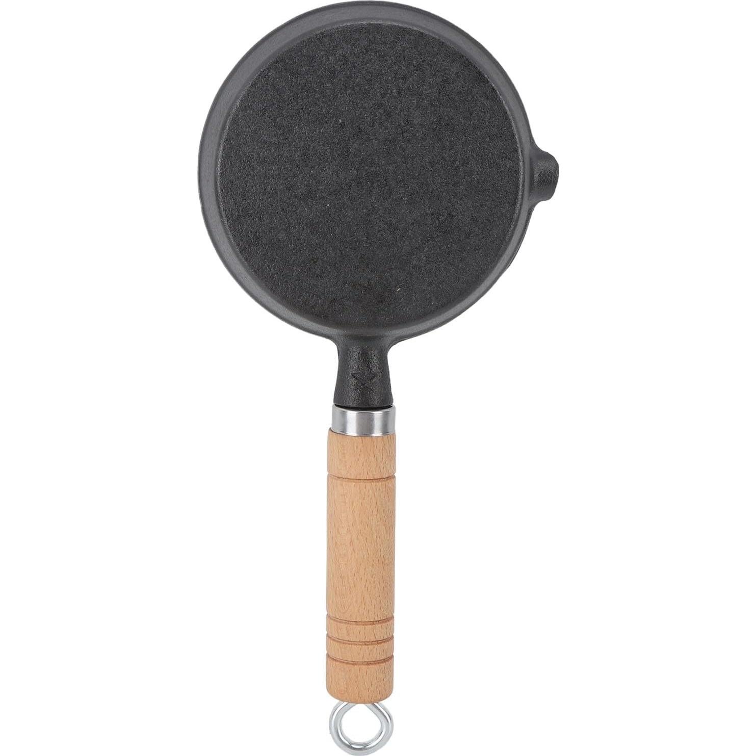 Sartén Mini de Hierro Fundido Tomotato 13x5 cm con Mango de Madera