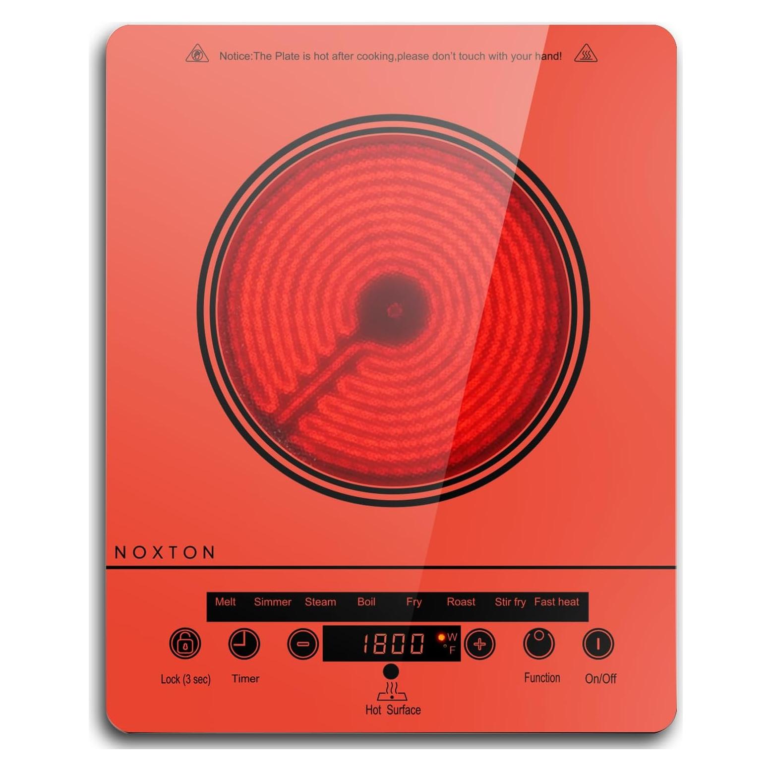 Estufa Eléctrica Portátil Noxton 110V 1800W con Temporizador