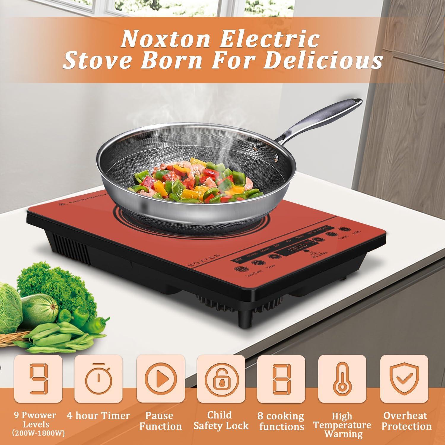 Estufa Eléctrica Portátil Noxton 110V 1800W con Temporizador