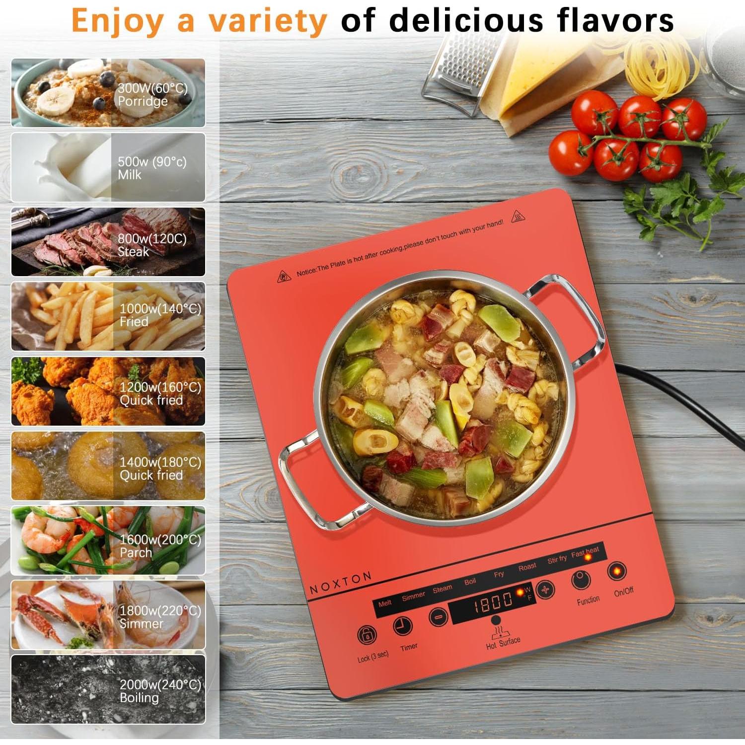 Estufa Eléctrica Portátil Noxton 110V 1800W con Temporizador