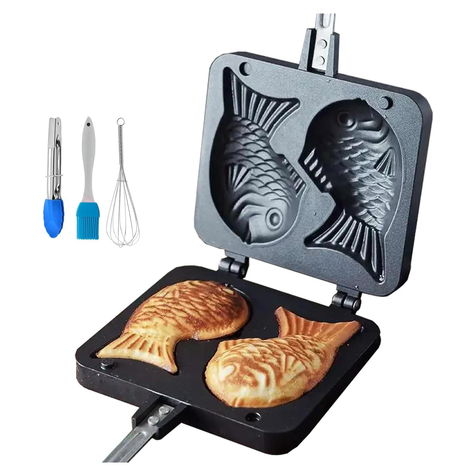 Sartén antiadherente CPVKRY en forma de pez 2PCS con accesorios