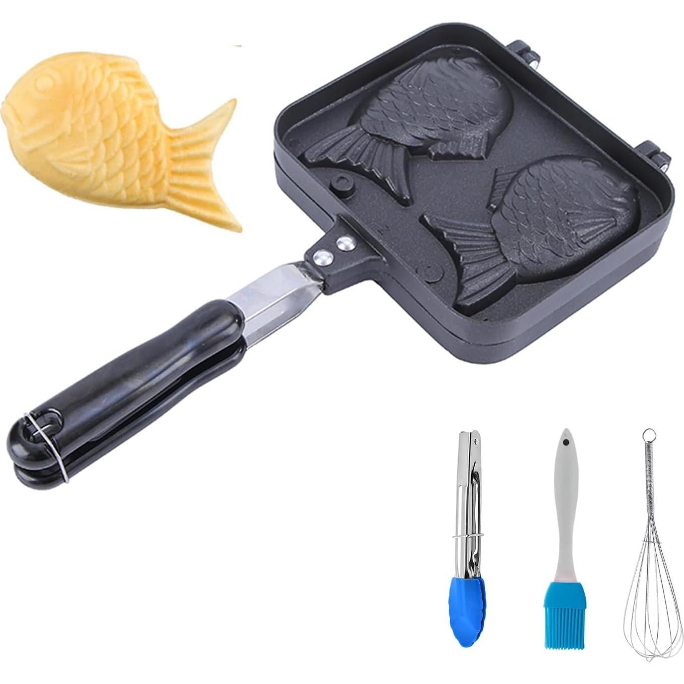 Sartén antiadherente CPVKRY en forma de pez 2PCS con accesorios