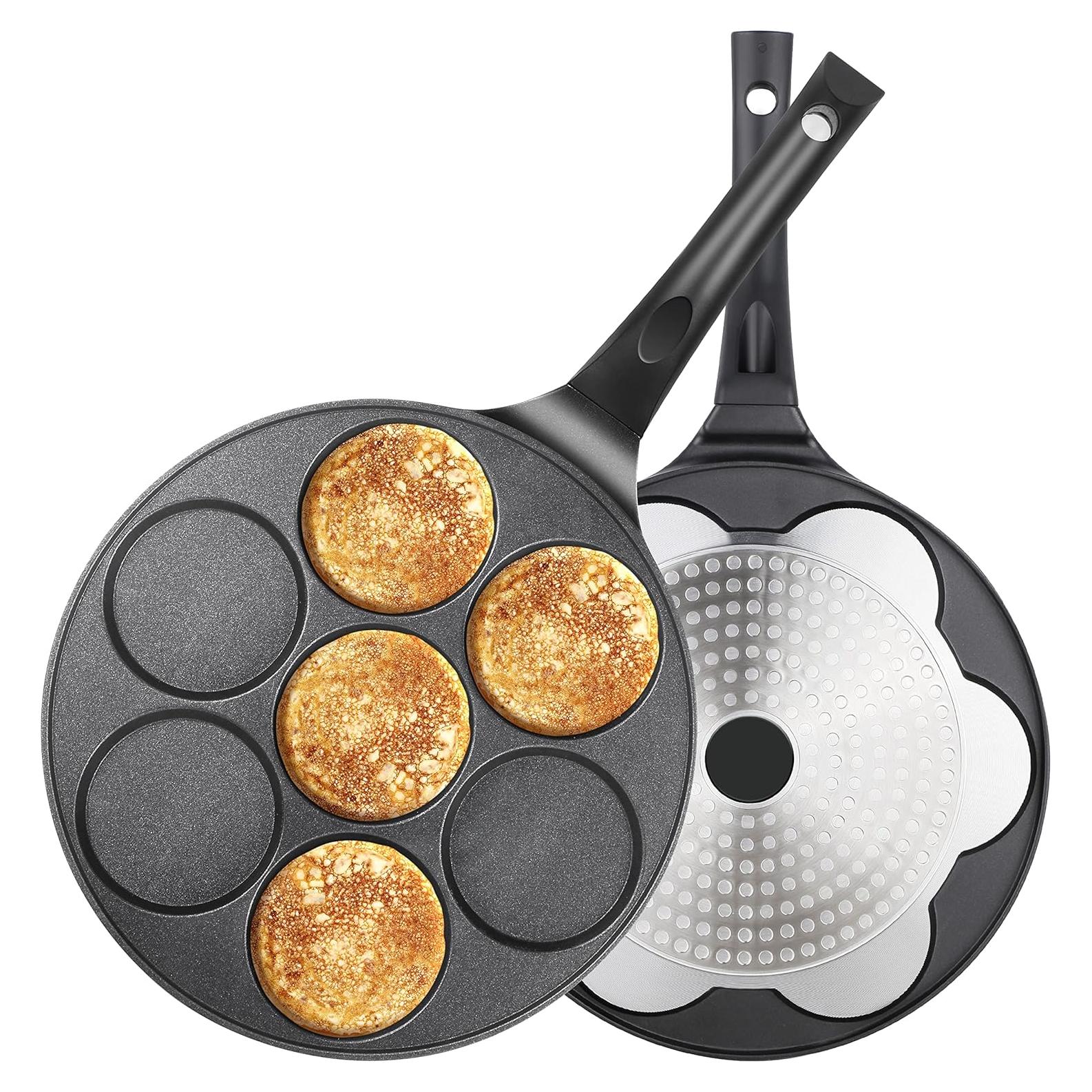 Sartén Mini Antiadherente KRETAELY para Pancakes 7 Agujeros