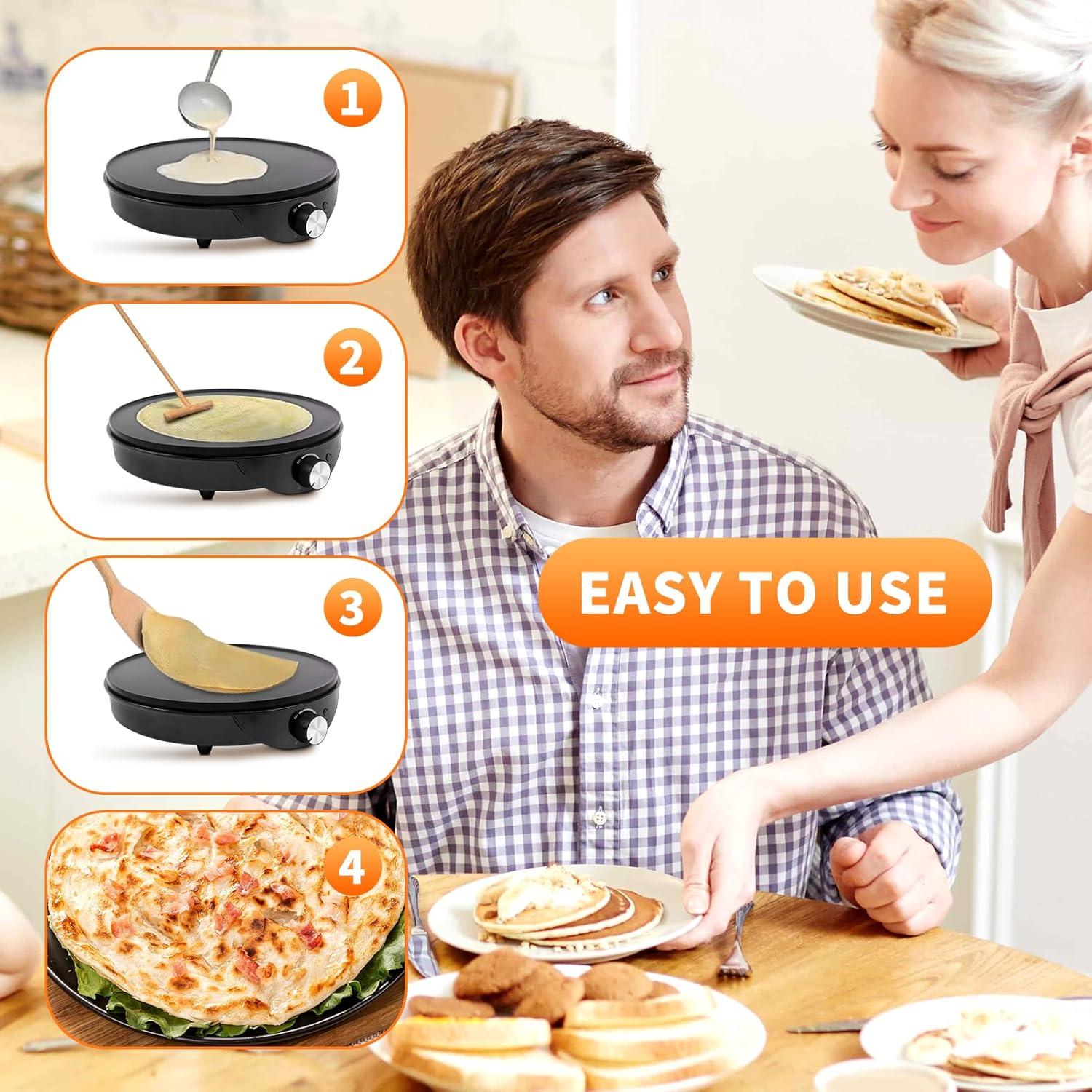 Horno Eléctrico para Crepes Jiadiru 30cm Antiadherente