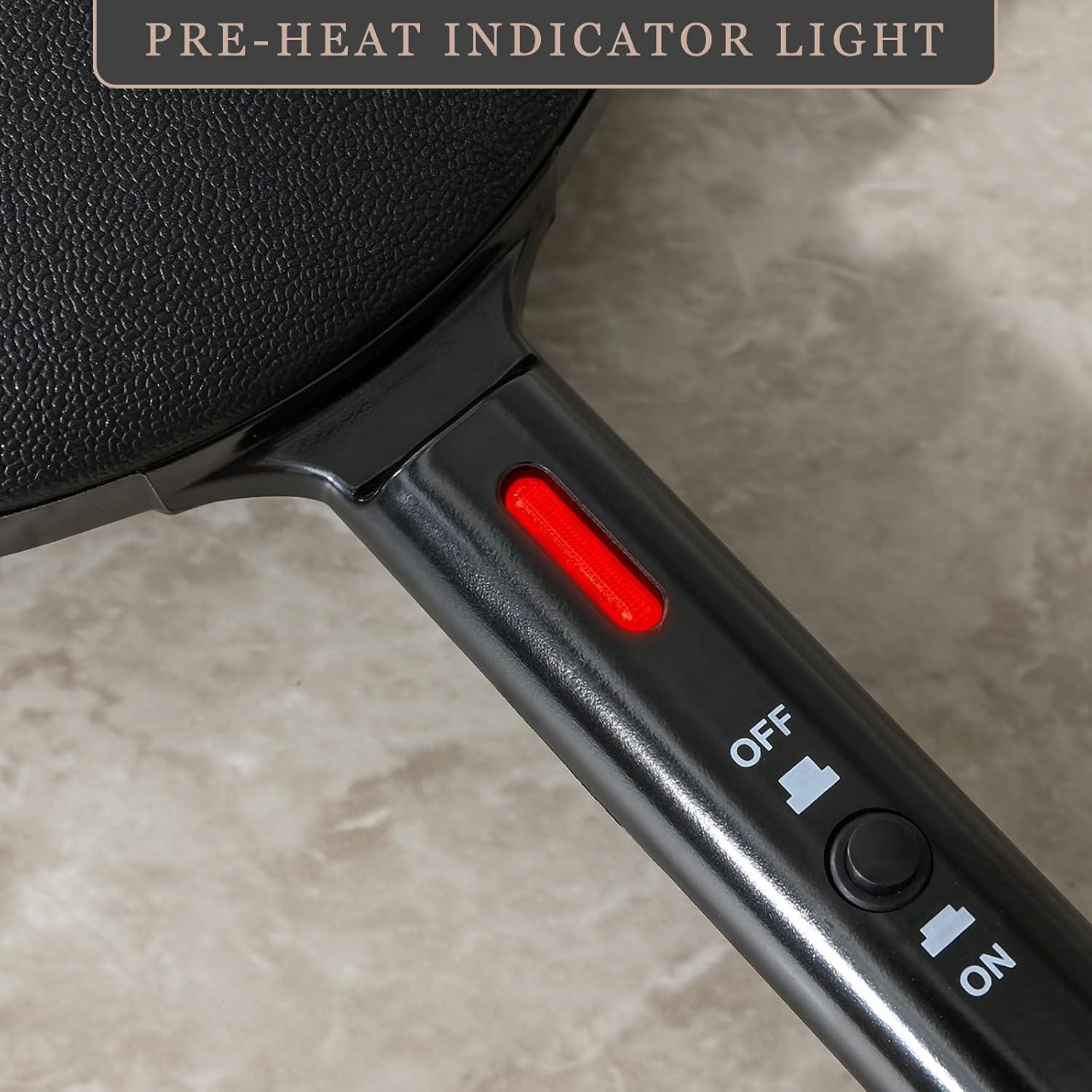 Hacedor de Crepes Eléctrico UVFAST 20 cm Antiadherente