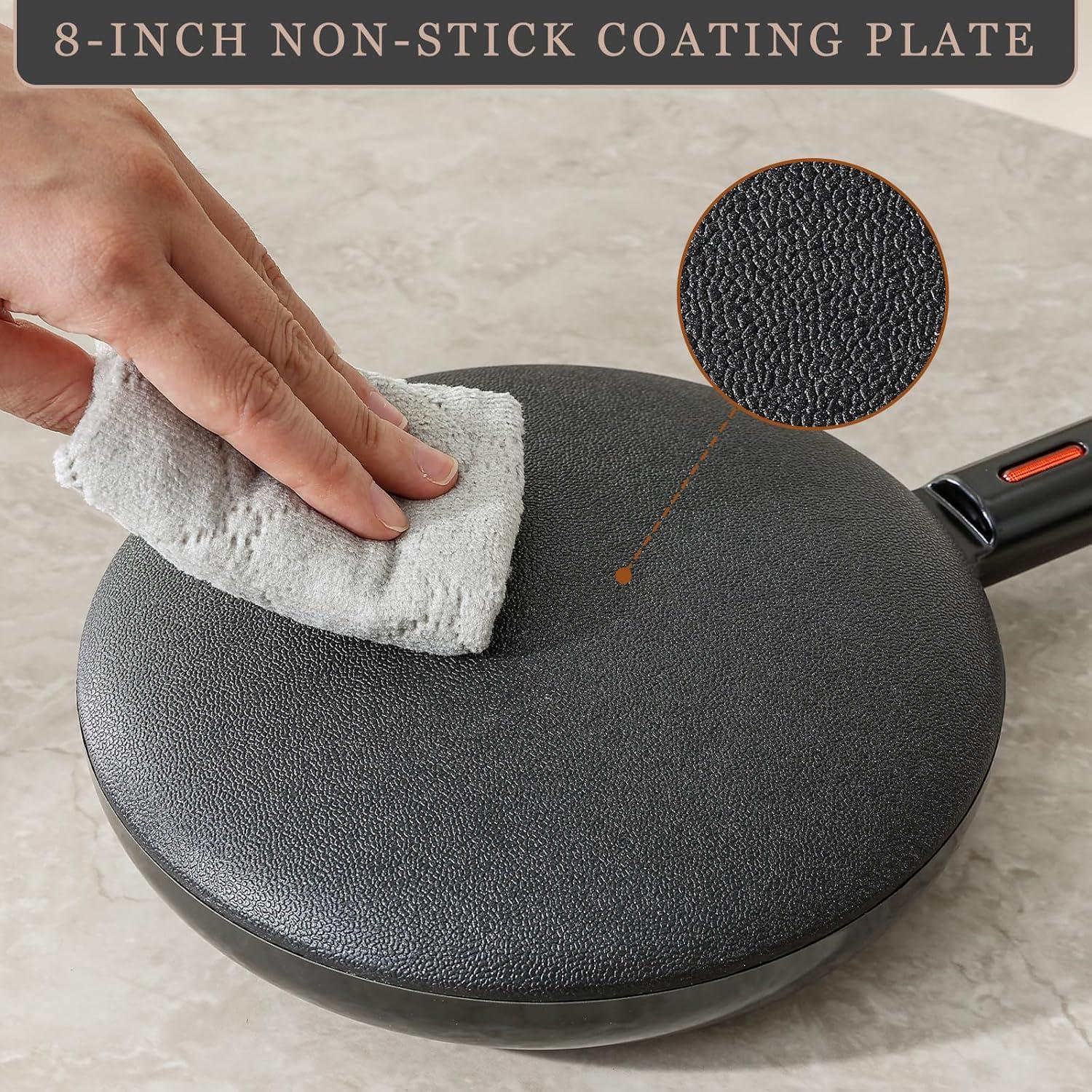 Hacedor de Crepes Eléctrico UVFAST 20 cm Antiadherente