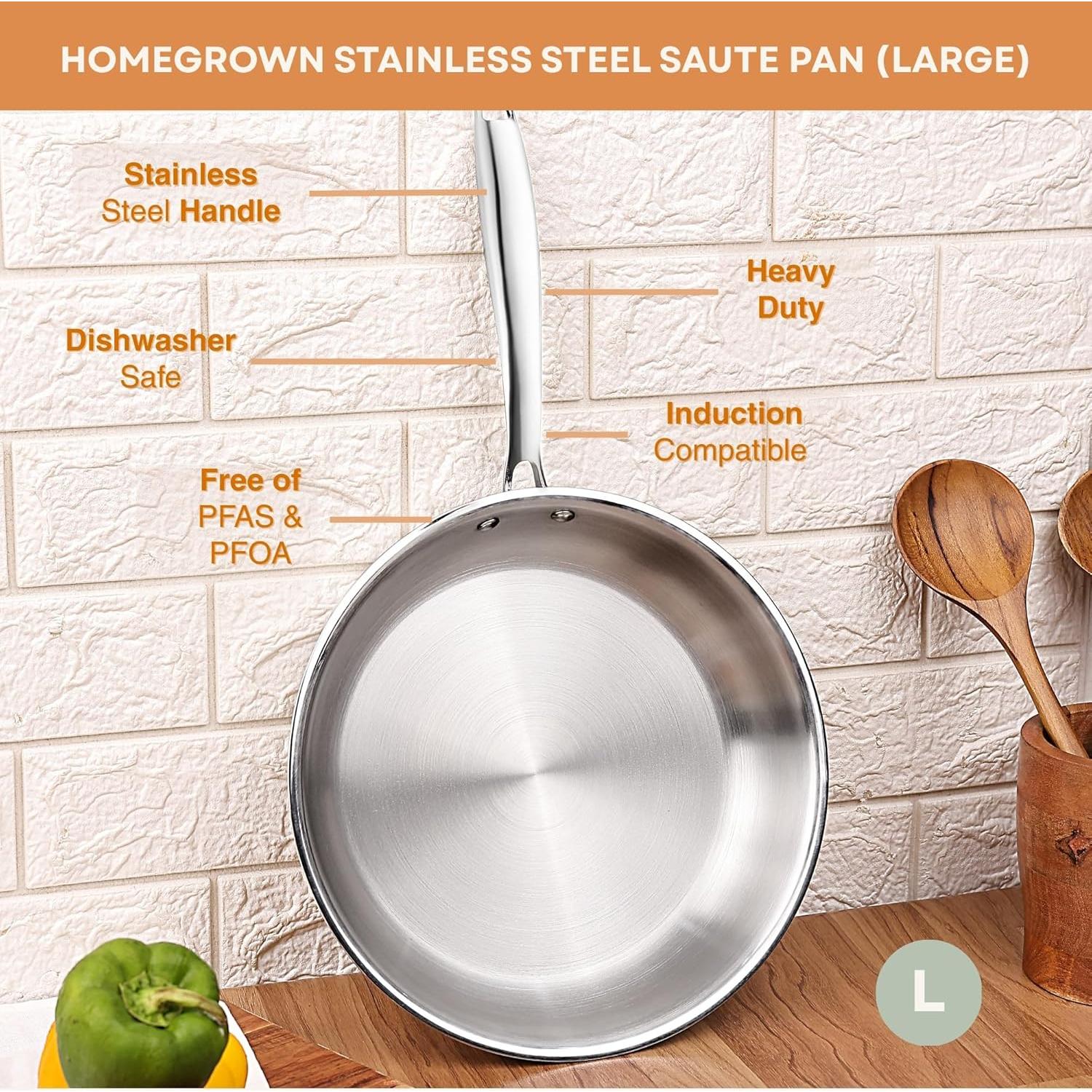 Sartén de Acero Inoxidable Homegrown 25.1 cm Triply 2.5L