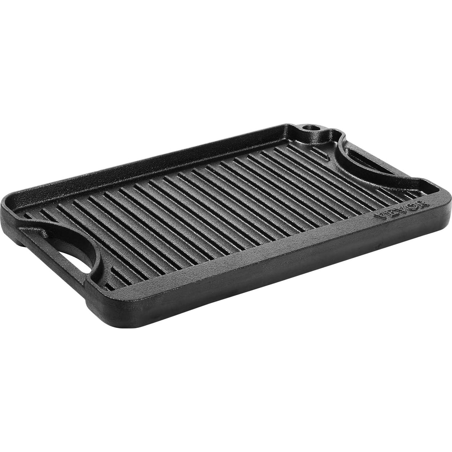 Parrilla Reversible VEVOR de Hierro Fundido 35.6x21.6 cm