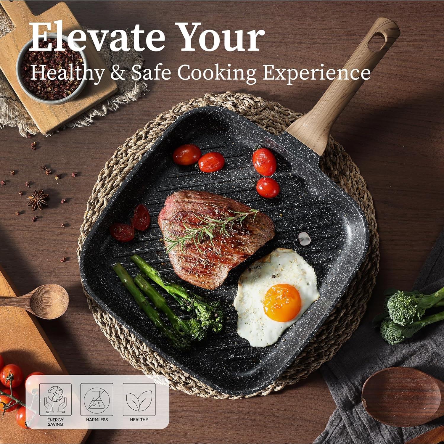 Sartén Grill Antiadherente CAROTE 28 cm Granito Premium