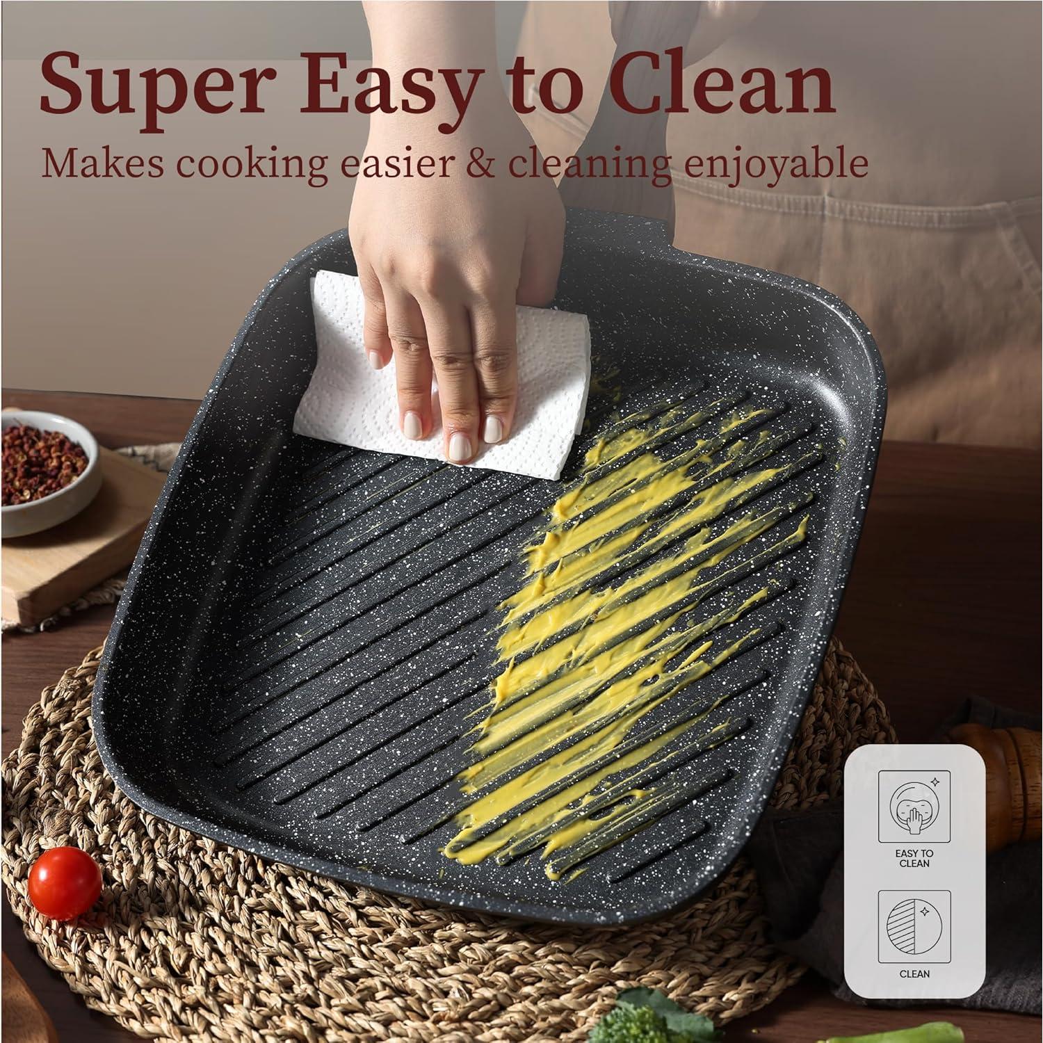 Sartén Grill Antiadherente CAROTE 28 cm Granito Premium