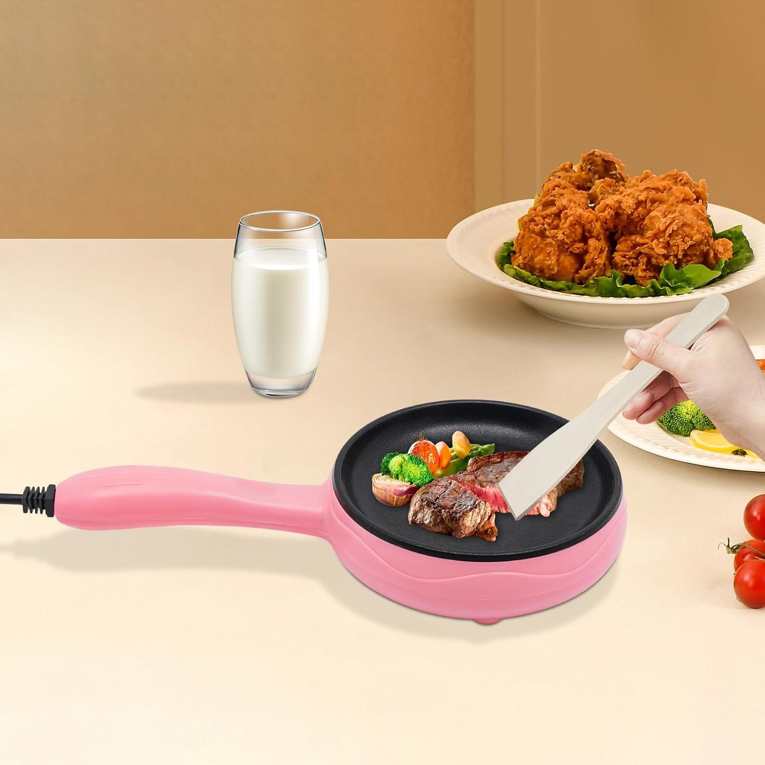 Sartén Eléctrica Antiadherente ZXTINGSHOP 15cm Rosa 450W