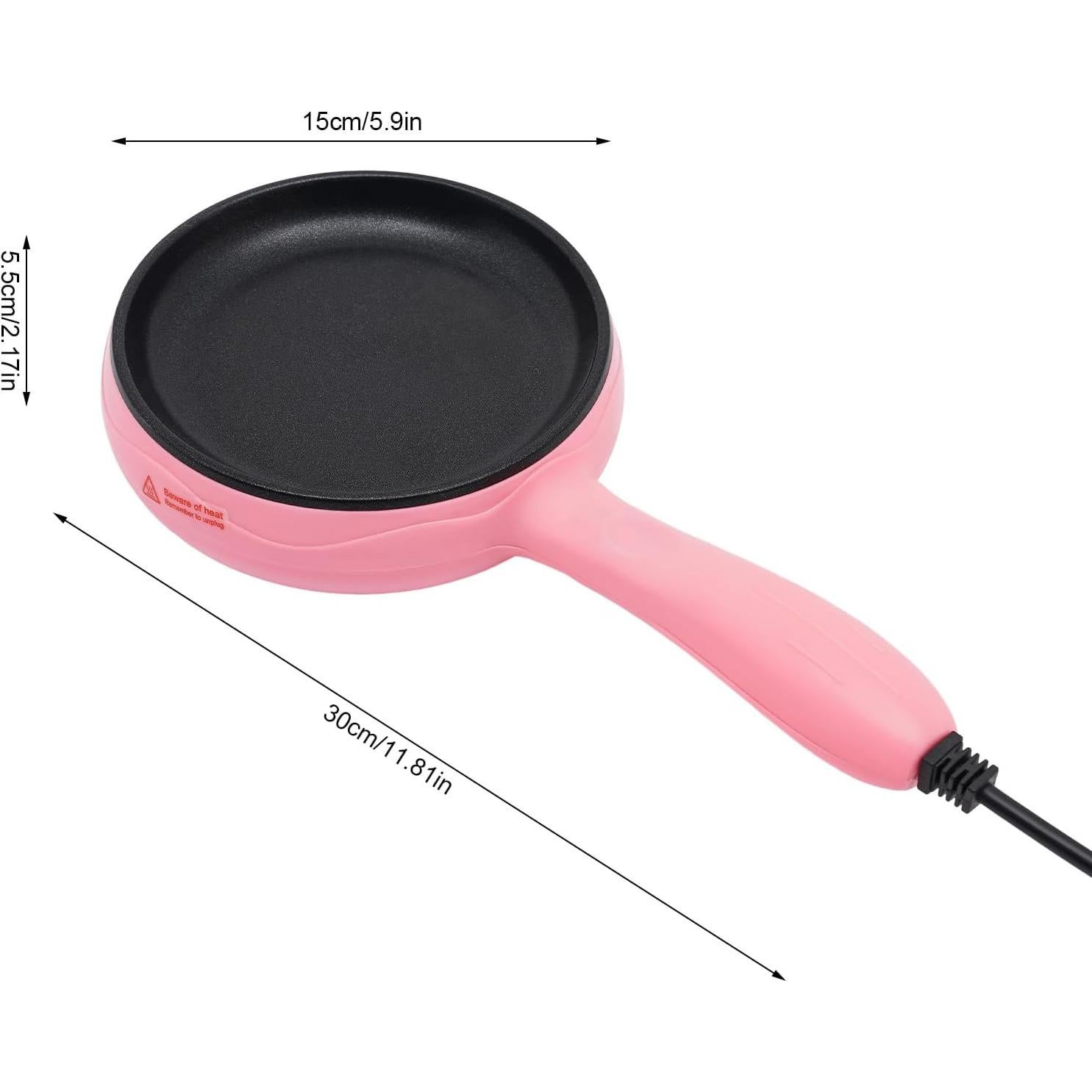 Sartén Eléctrica Antiadherente ZXTINGSHOP 15cm Rosa 450W