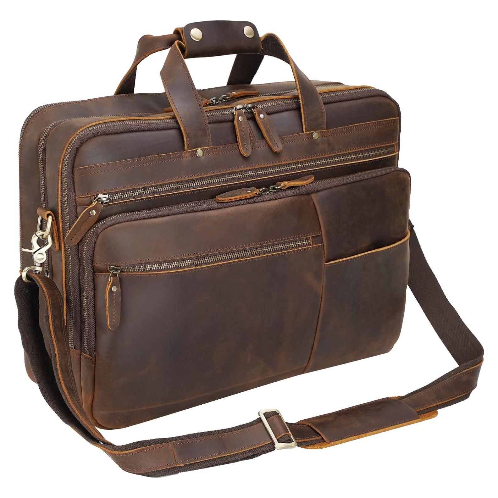 Maletín de Cuero Italiano POLARE 18" para Laptop 17.3"