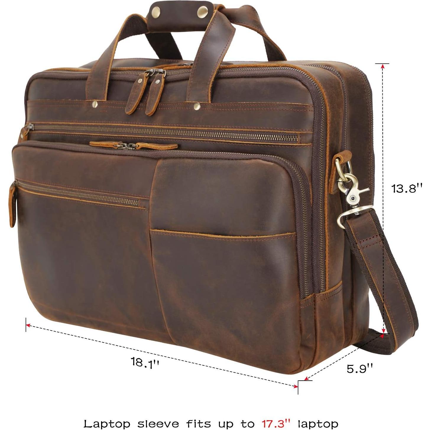 Maletín de Cuero Italiano POLARE 18" para Laptop 17.3"