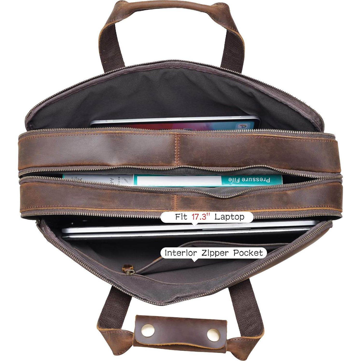 Maletín de Cuero Italiano POLARE 18" para Laptop 17.3"