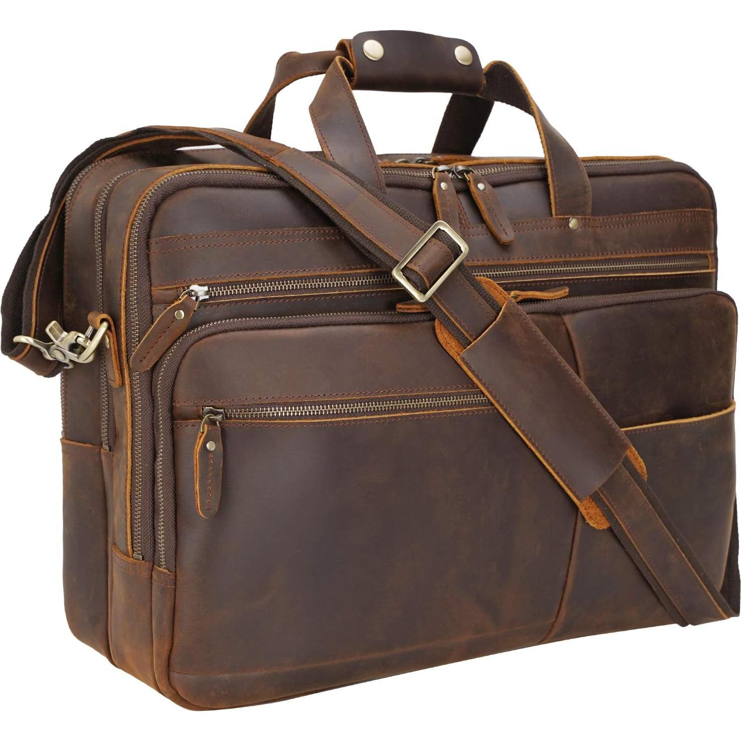 Maletín de Cuero Italiano POLARE 18" para Laptop 17.3"