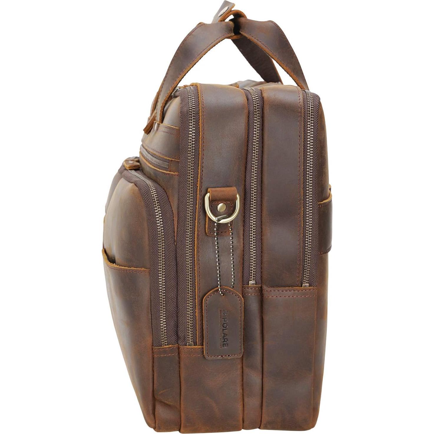 Maletín de Cuero Italiano POLARE 18" para Laptop 17.3"