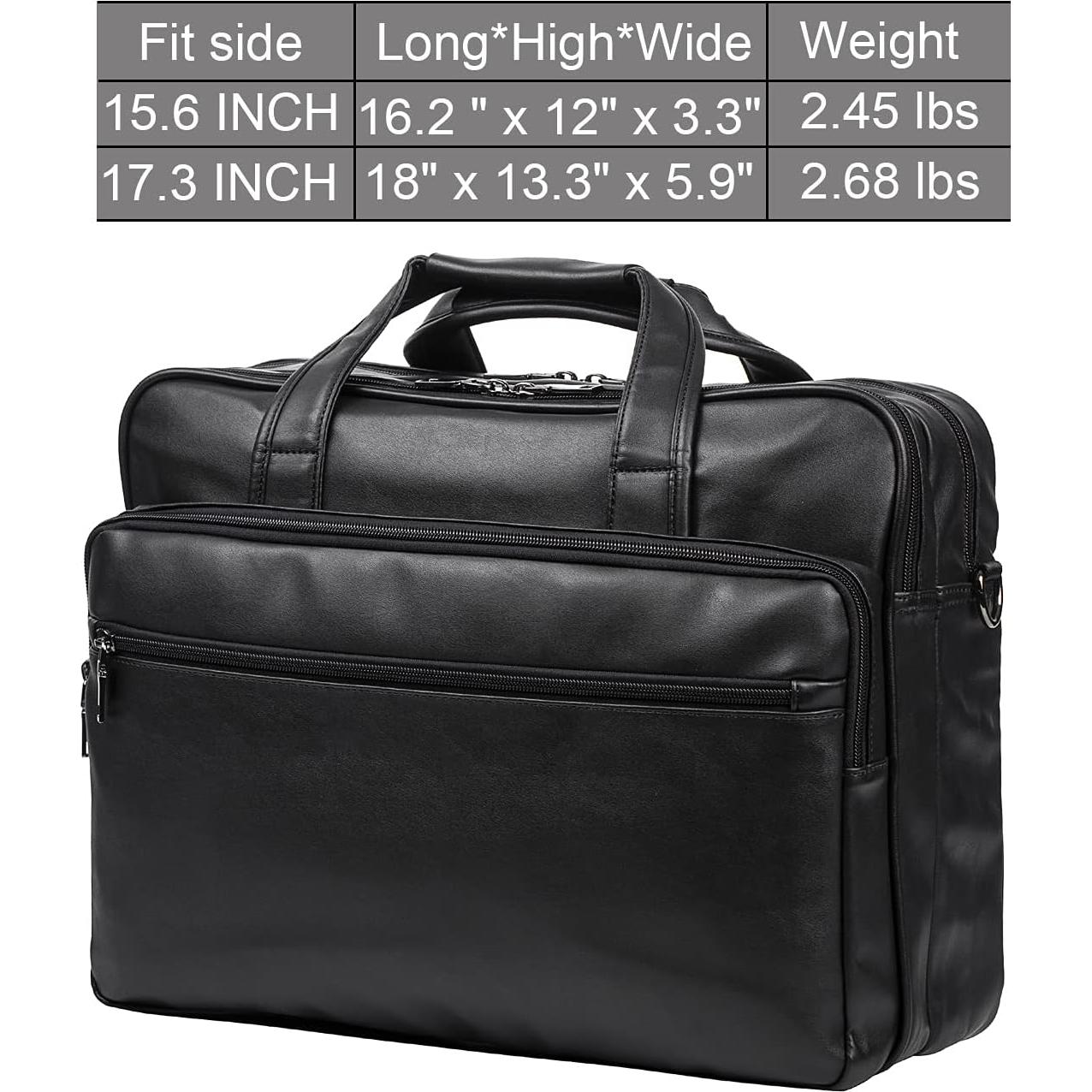 Bolsa de Laptop de Cuero Seyfocnia 17.3" Maletín Hombre