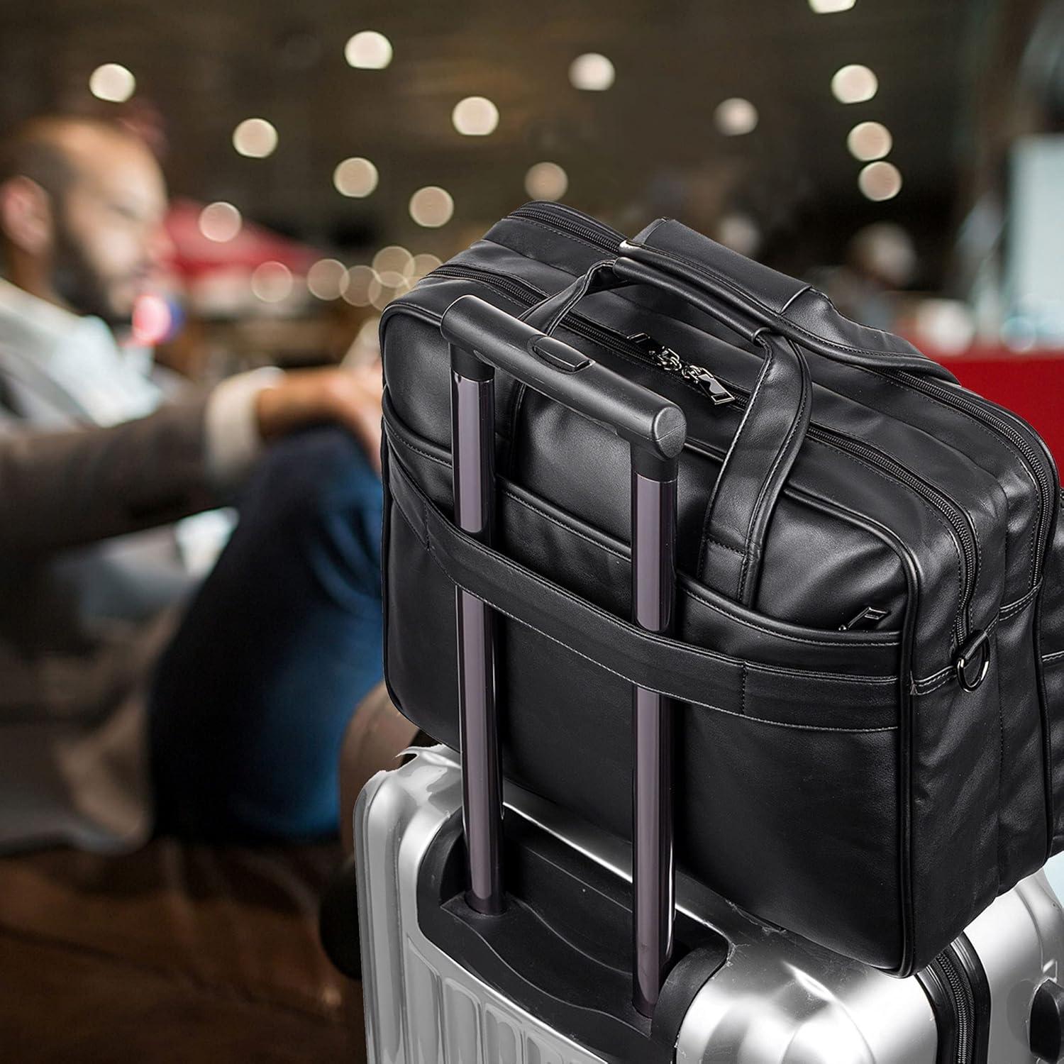 Bolsa de Laptop de Cuero Seyfocnia 17.3" Maletín Hombre