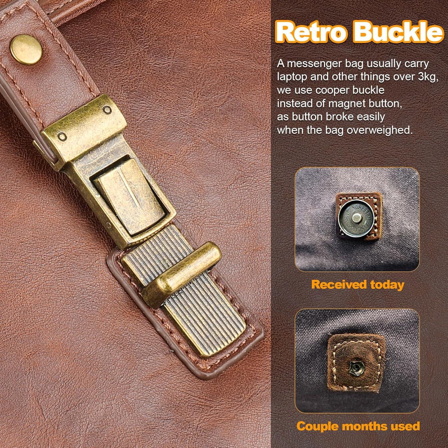 Bolsa Mensajera 15.6" Manificent Cuero Sintético Marrón