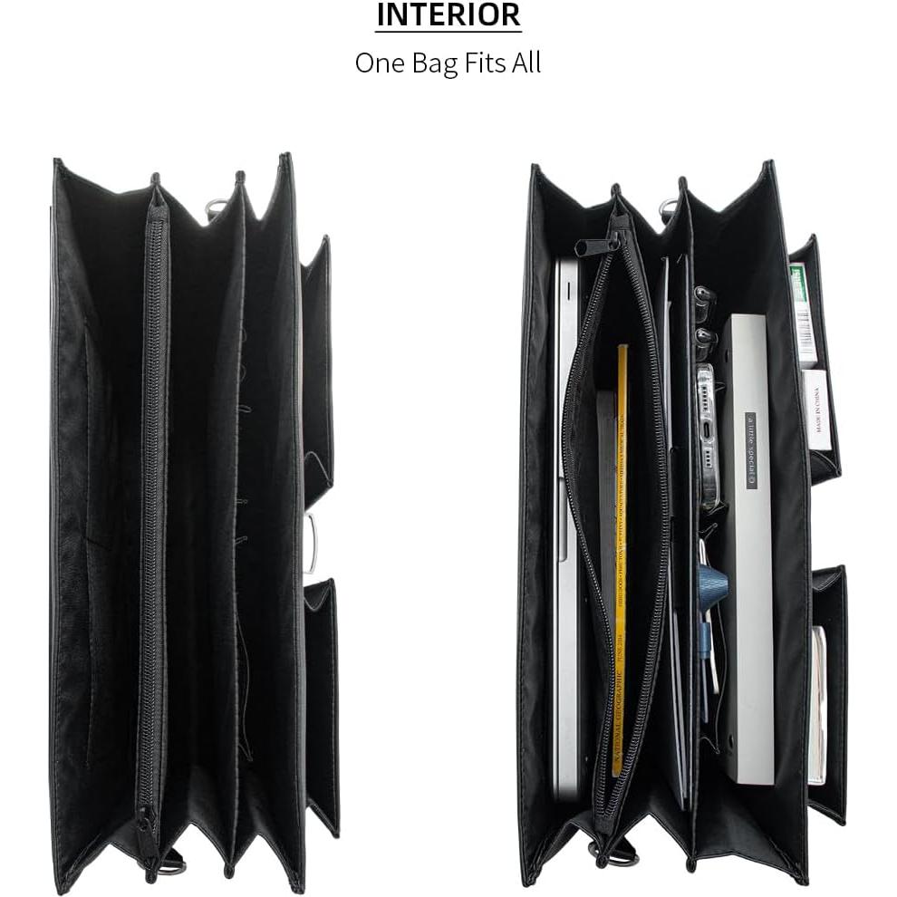 Maletín de Cuero VOYLUX Negro para Laptop 14" Acolchado