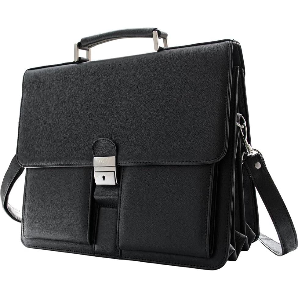 Maletín de Cuero VOYLUX Negro para Laptop 14" Acolchado