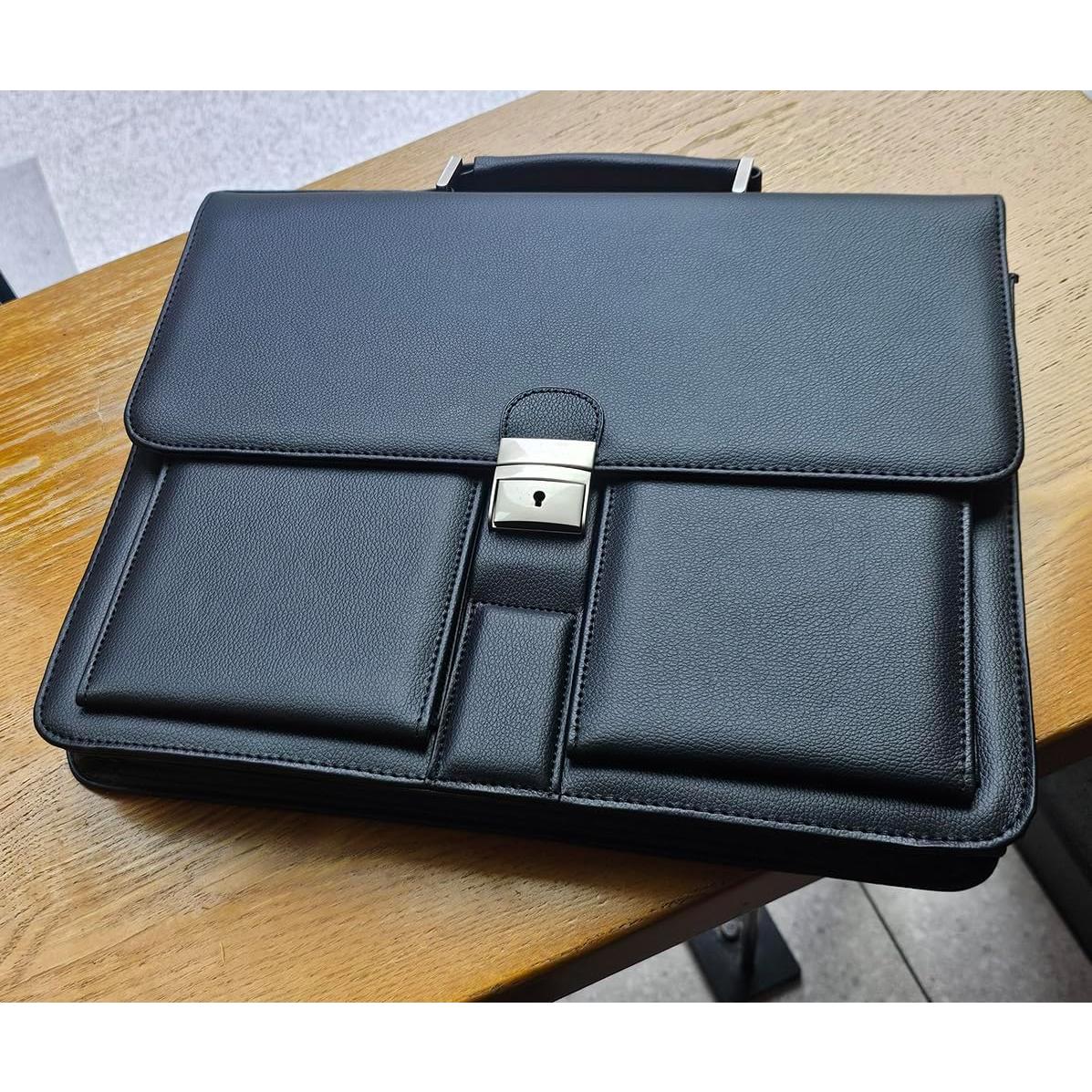 Maletín de Cuero VOYLUX Negro para Laptop 14" Acolchado