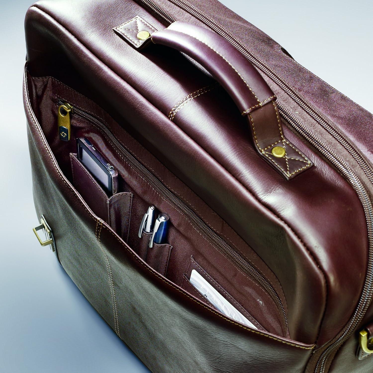 Bolsa Mensajera de Cuero Samsonite Marrón para Laptop 15.6"