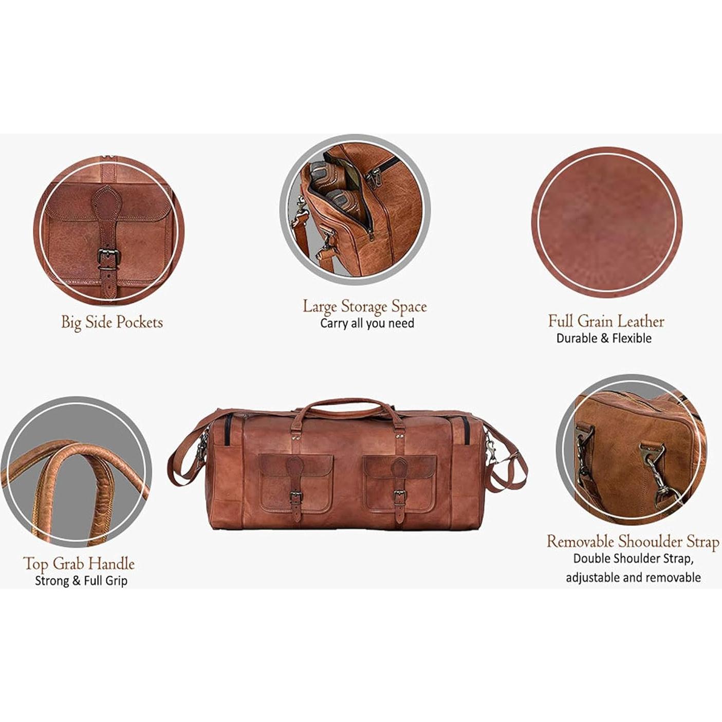 Bolsa de viaje de cuero Komal's Passion 81 cm 32L unisex