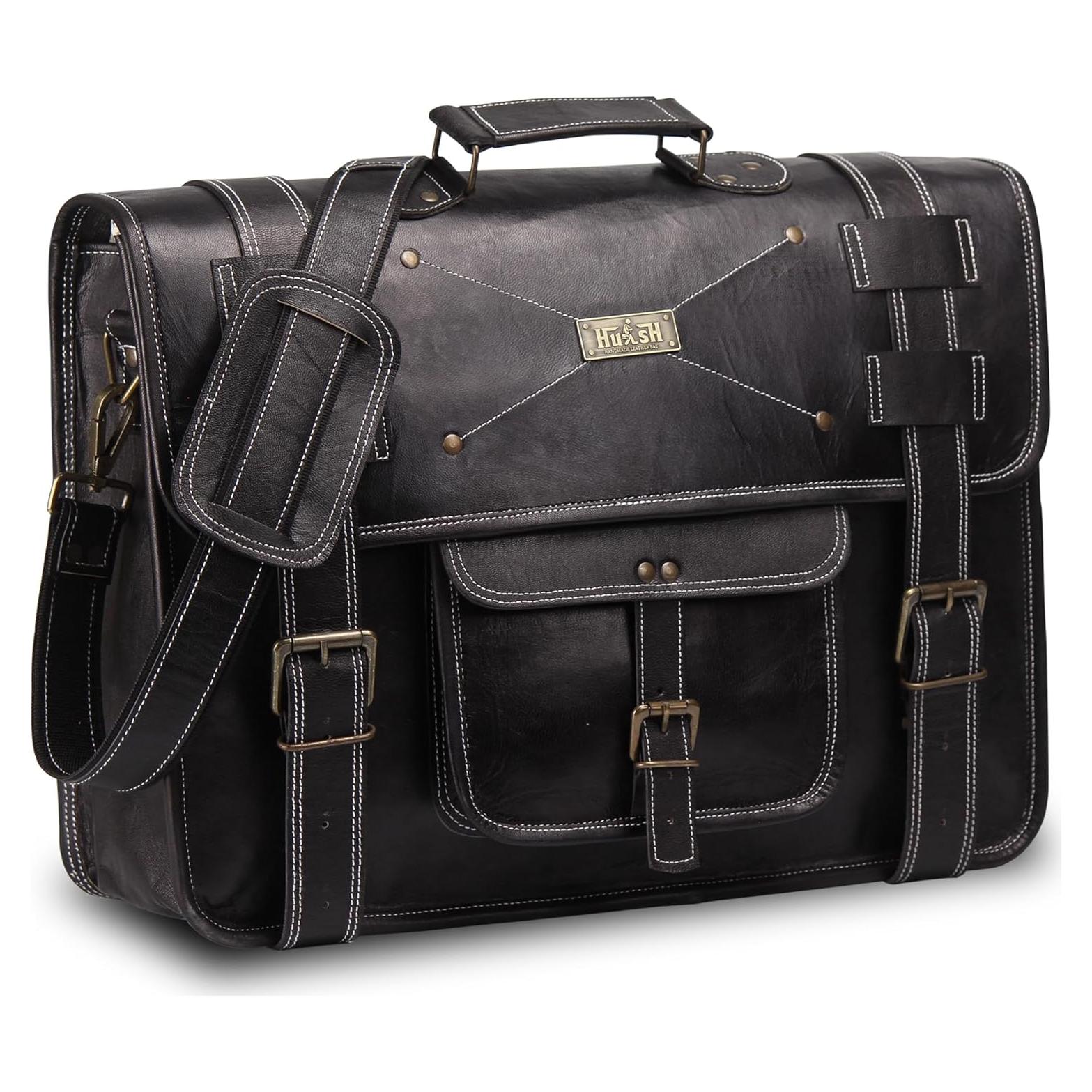 Maletín de Cuero HULSH para Laptop 17" - Bolsa Mensajera