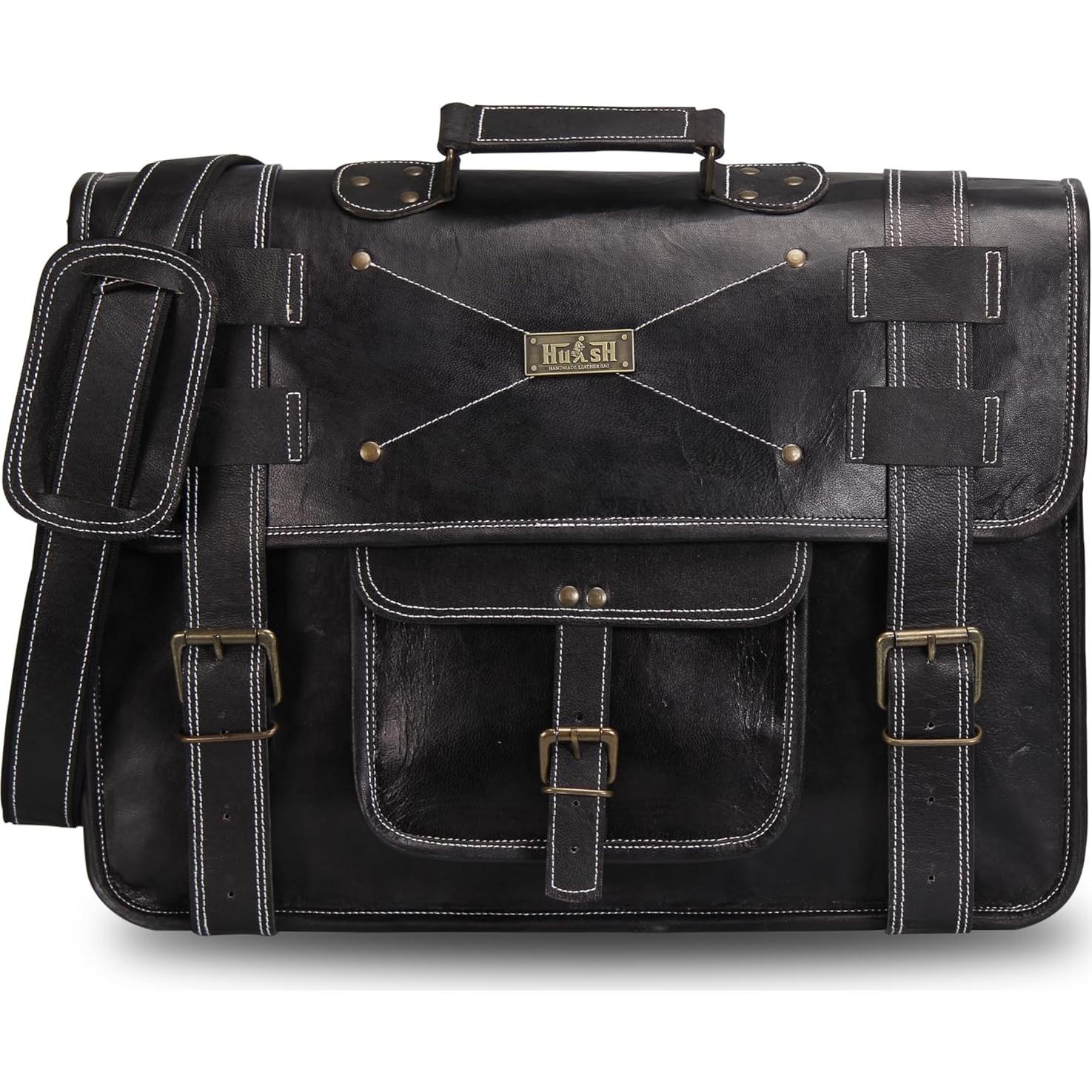 Maletín de Cuero HULSH para Laptop 17" - Bolsa Mensajera