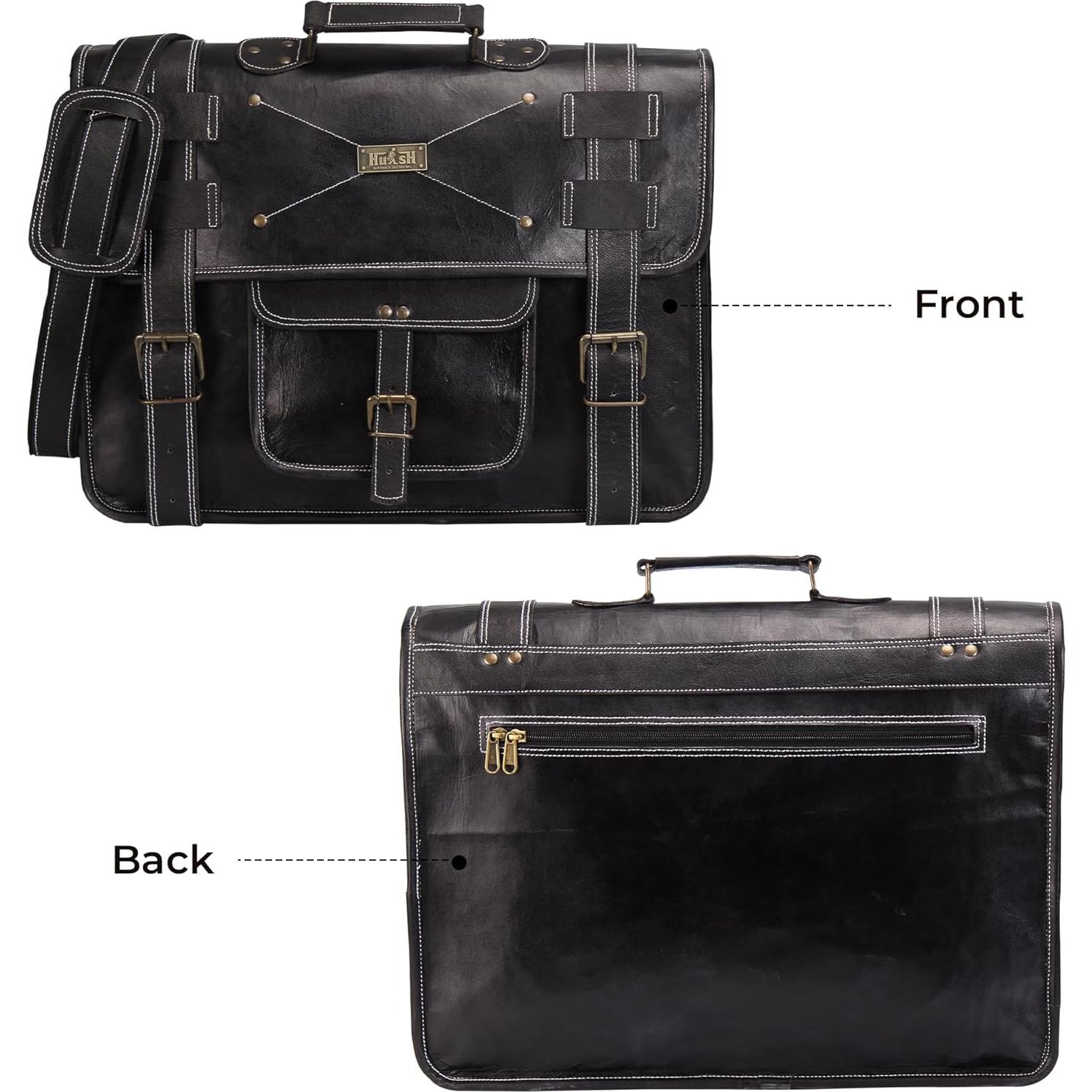 Maletín de Cuero HULSH para Laptop 17" - Bolsa Mensajera