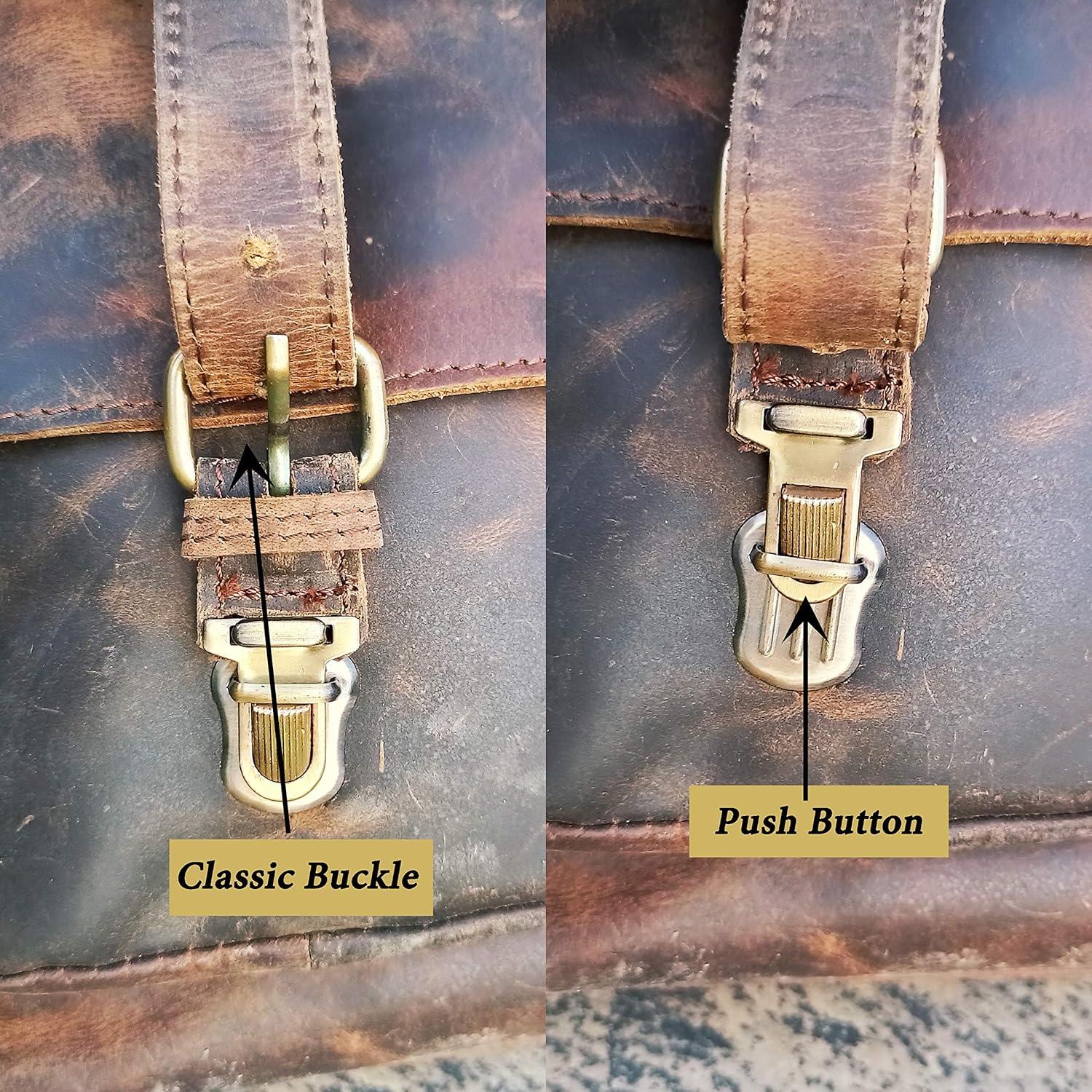 Bolsa de Mensajero de Cuero para Laptop 40x30x12cm Leather & Stitches