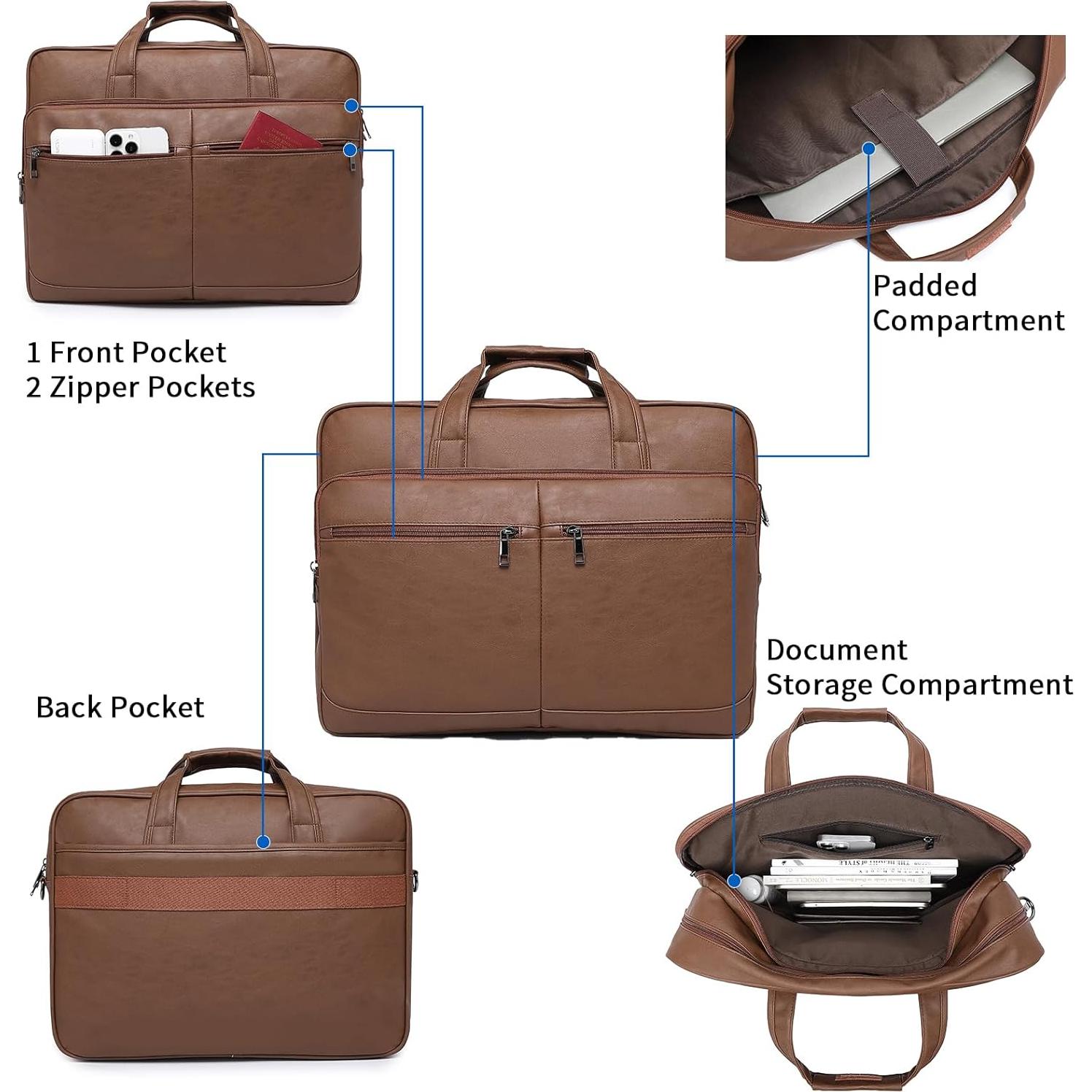 Bolsa de Mensajero de Cuero Seyfocnia 17.3" Impermeable