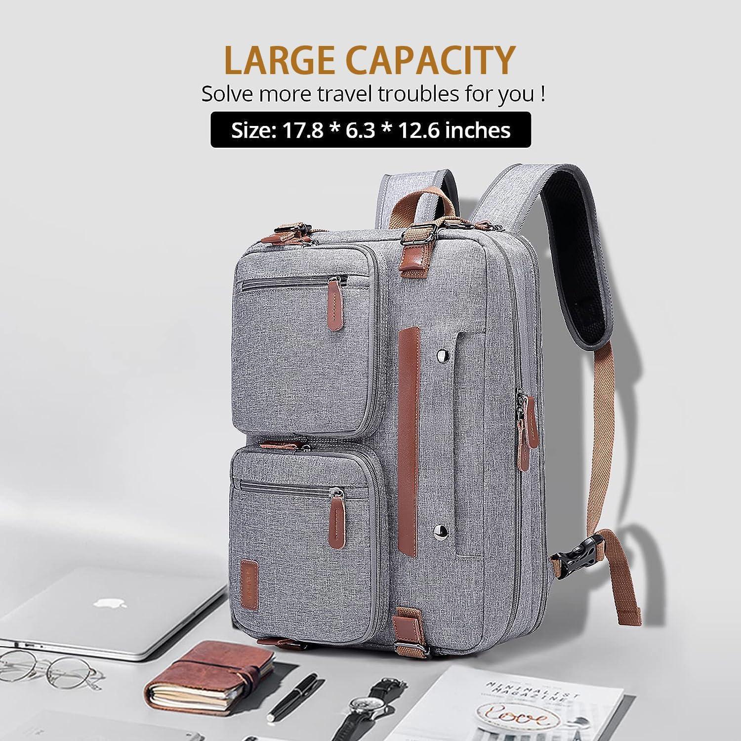 Mochila 3 en 1 MOLNIA para Laptop 17.3" Gris Impermeable