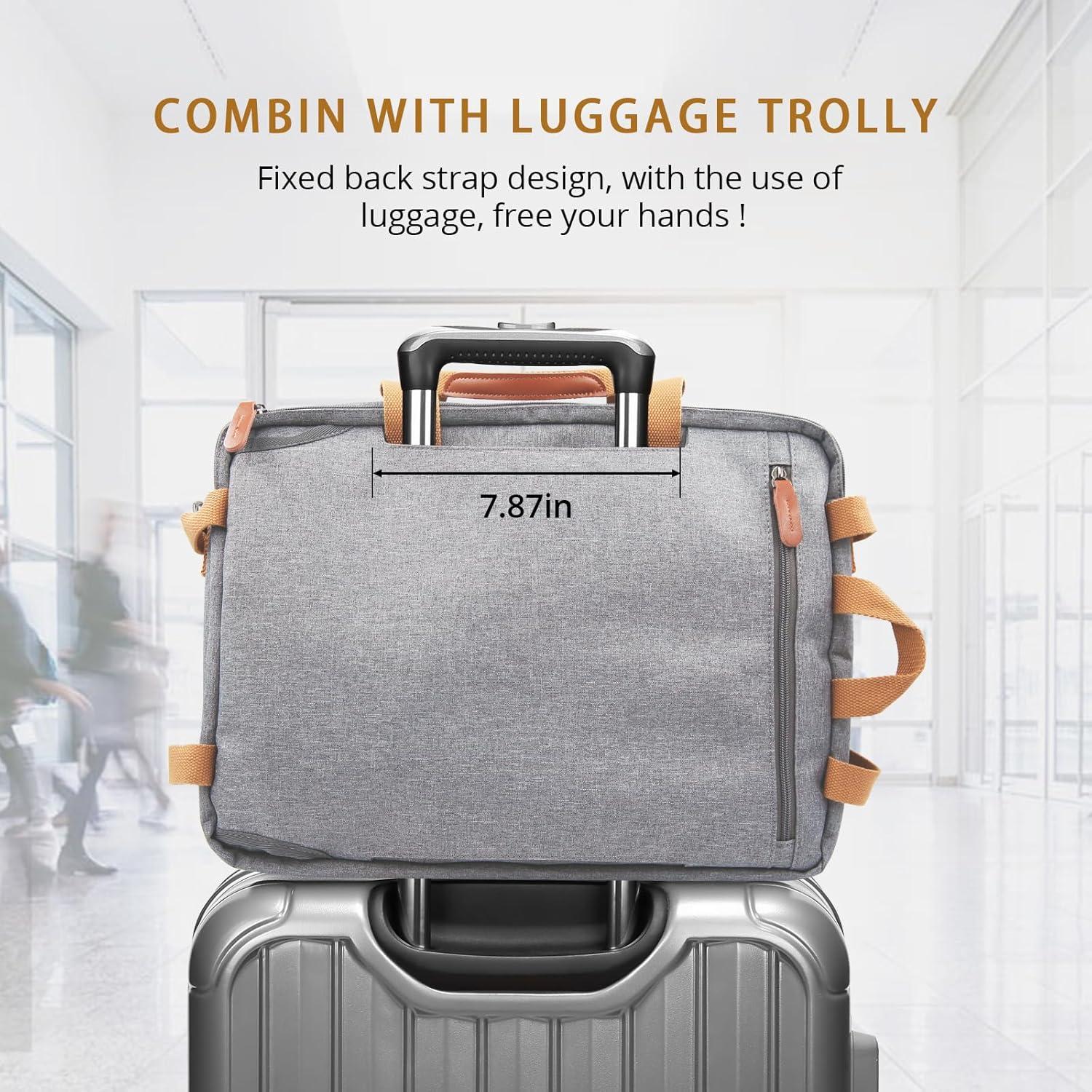 Mochila 3 en 1 MOLNIA para Laptop 17.3" Gris Impermeable