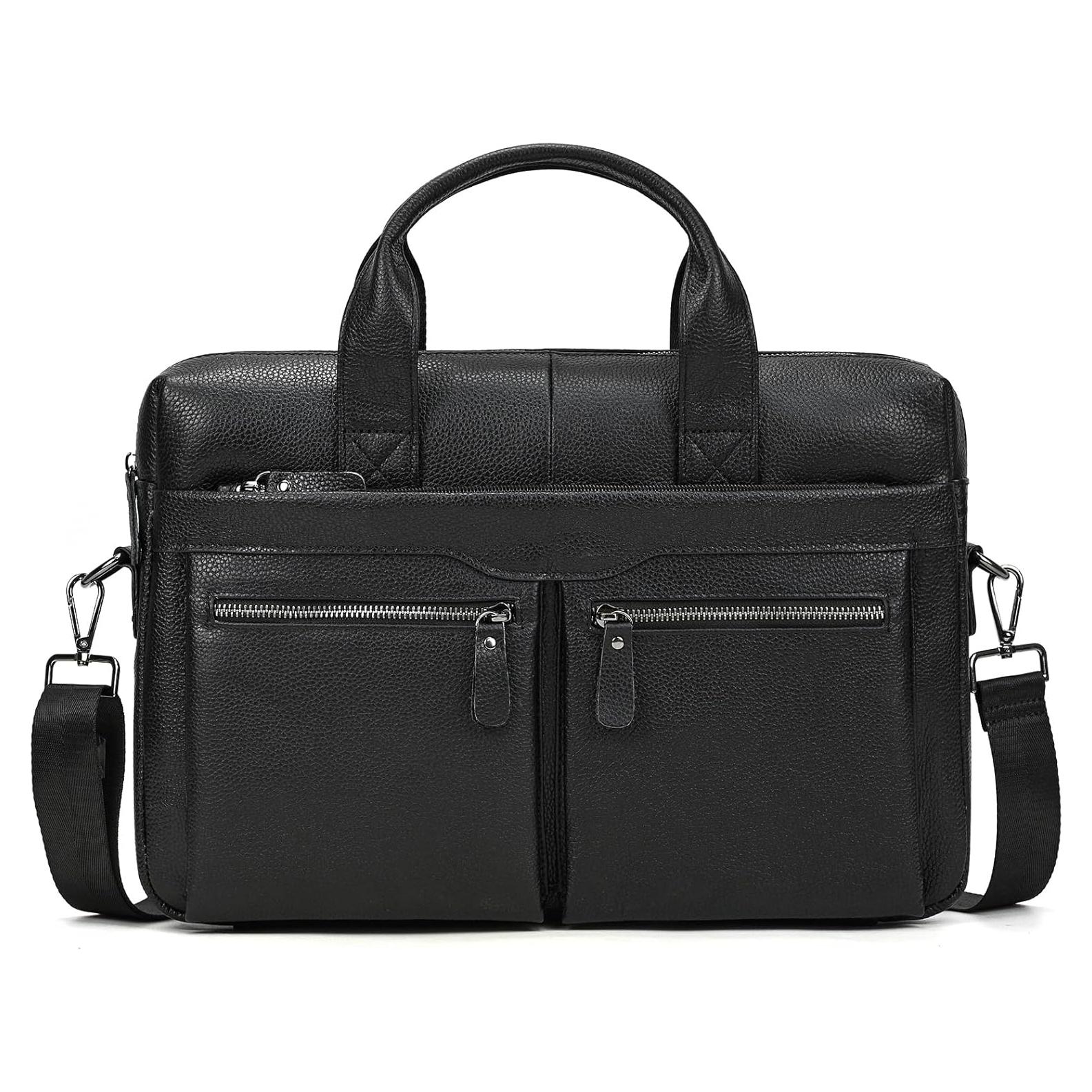 Maletín de Cuero para Laptop 15.6" Hombre - Vintage Negro