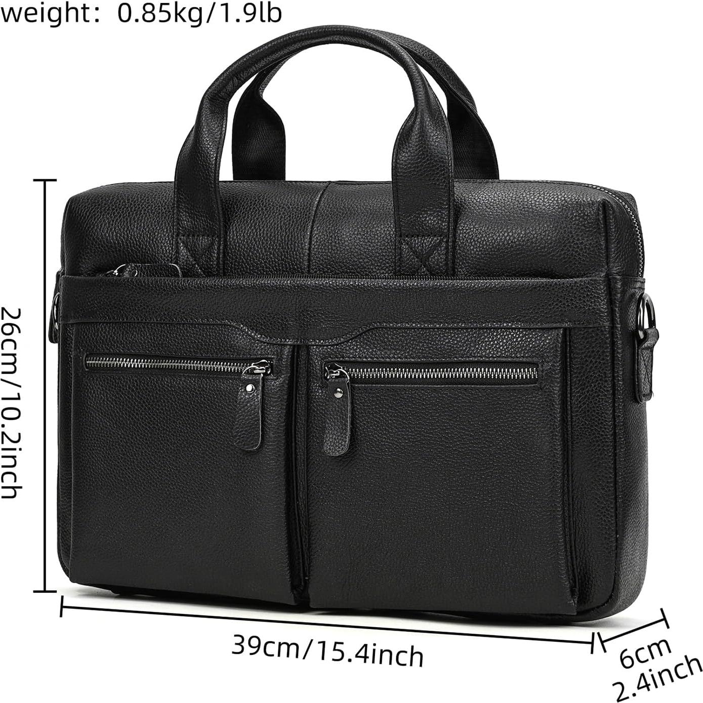 Maletín de Cuero para Laptop 15.6" Hombre - Vintage Negro