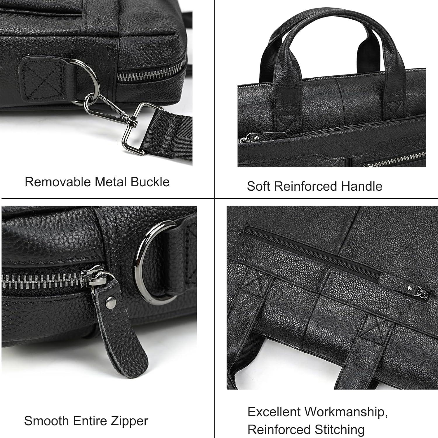 Maletín de Cuero para Laptop 15.6" Hombre - Vintage Negro