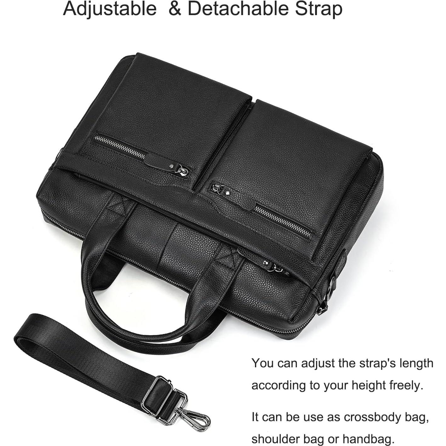 Maletín de Cuero para Laptop 15.6" Hombre - Vintage Negro