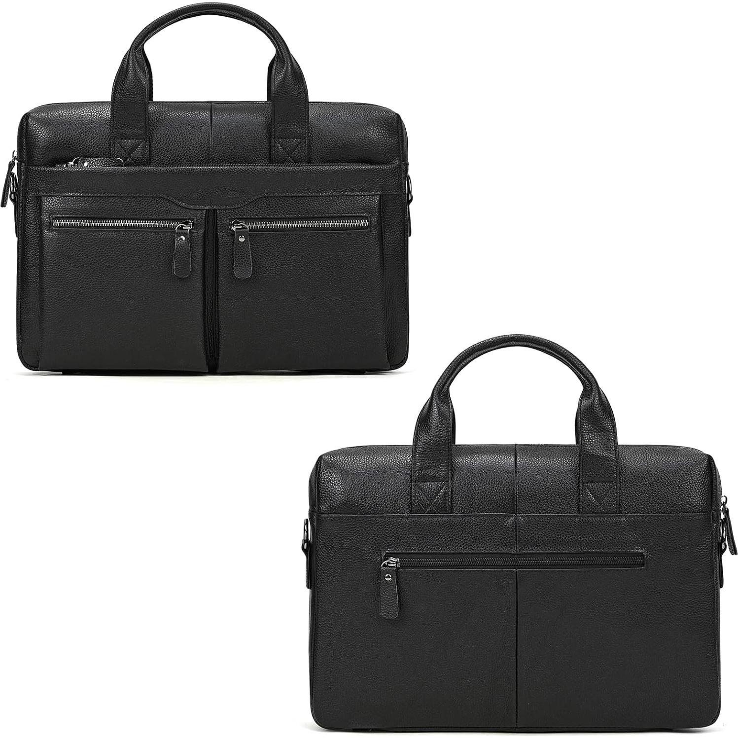 Maletín de Cuero para Laptop 15.6" Hombre - Vintage Negro