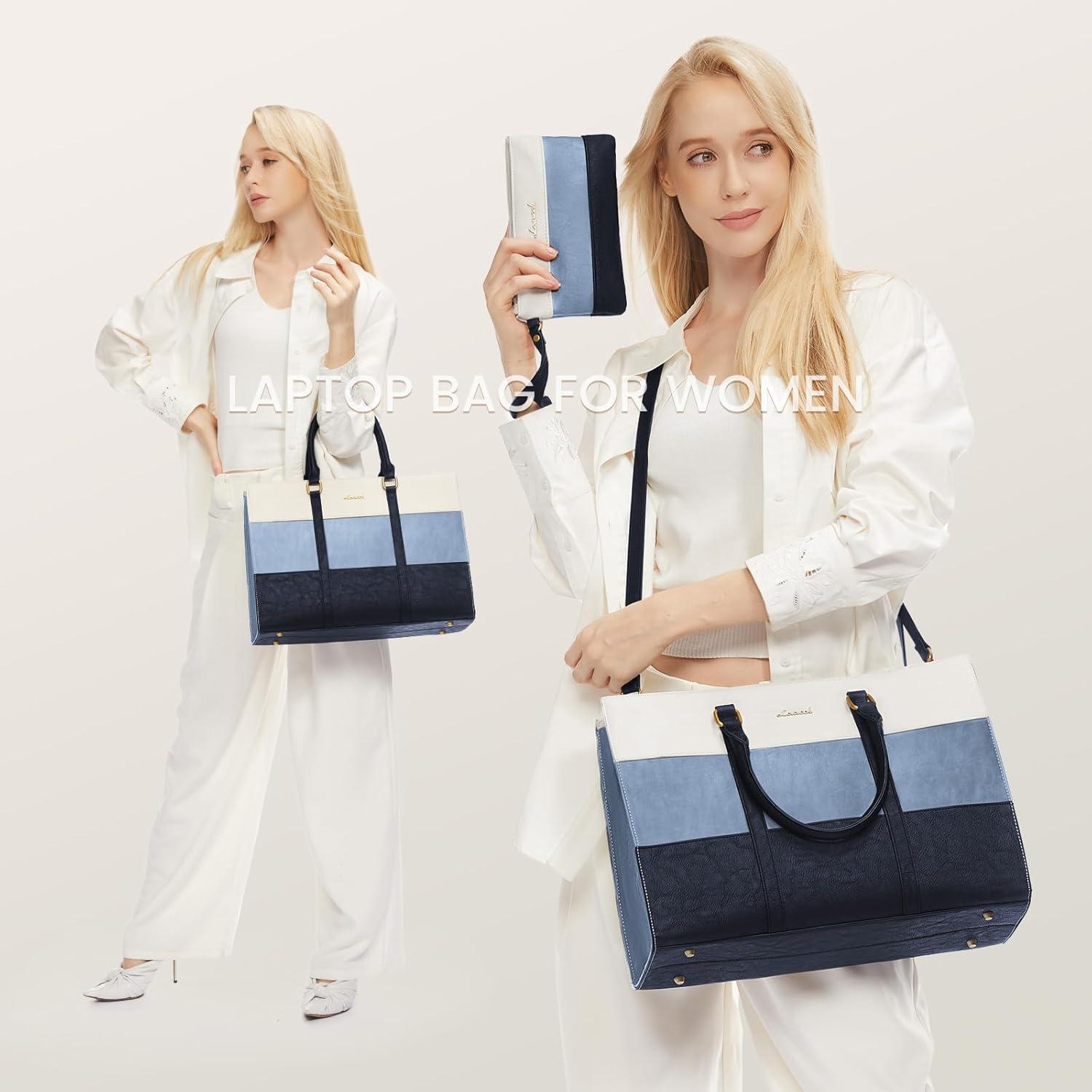 Bolsa Tote para Portátil LOVEVOOK 15.6" Cuero Impermeable