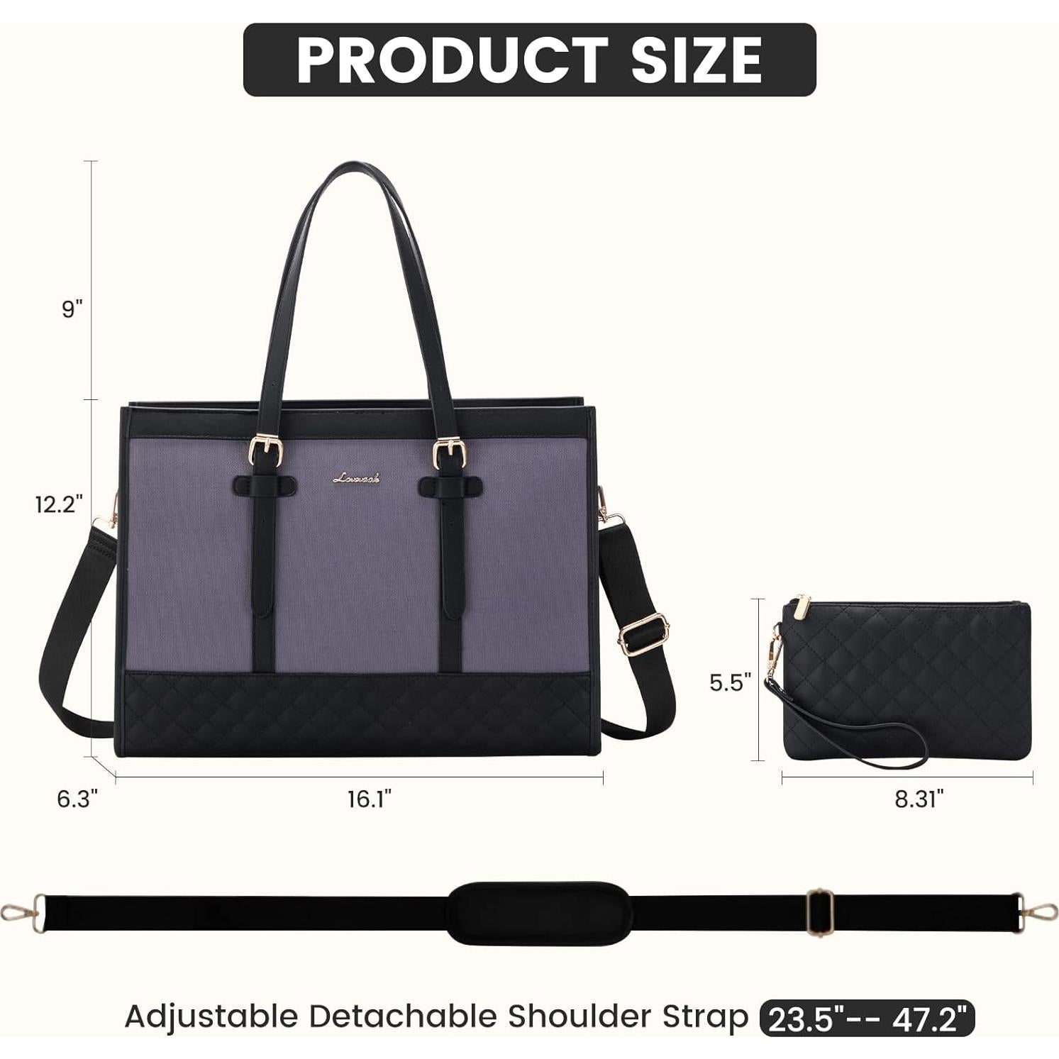 Bolsa Tote para Portátil LOVEVOOK 15.6" Gris Mujer