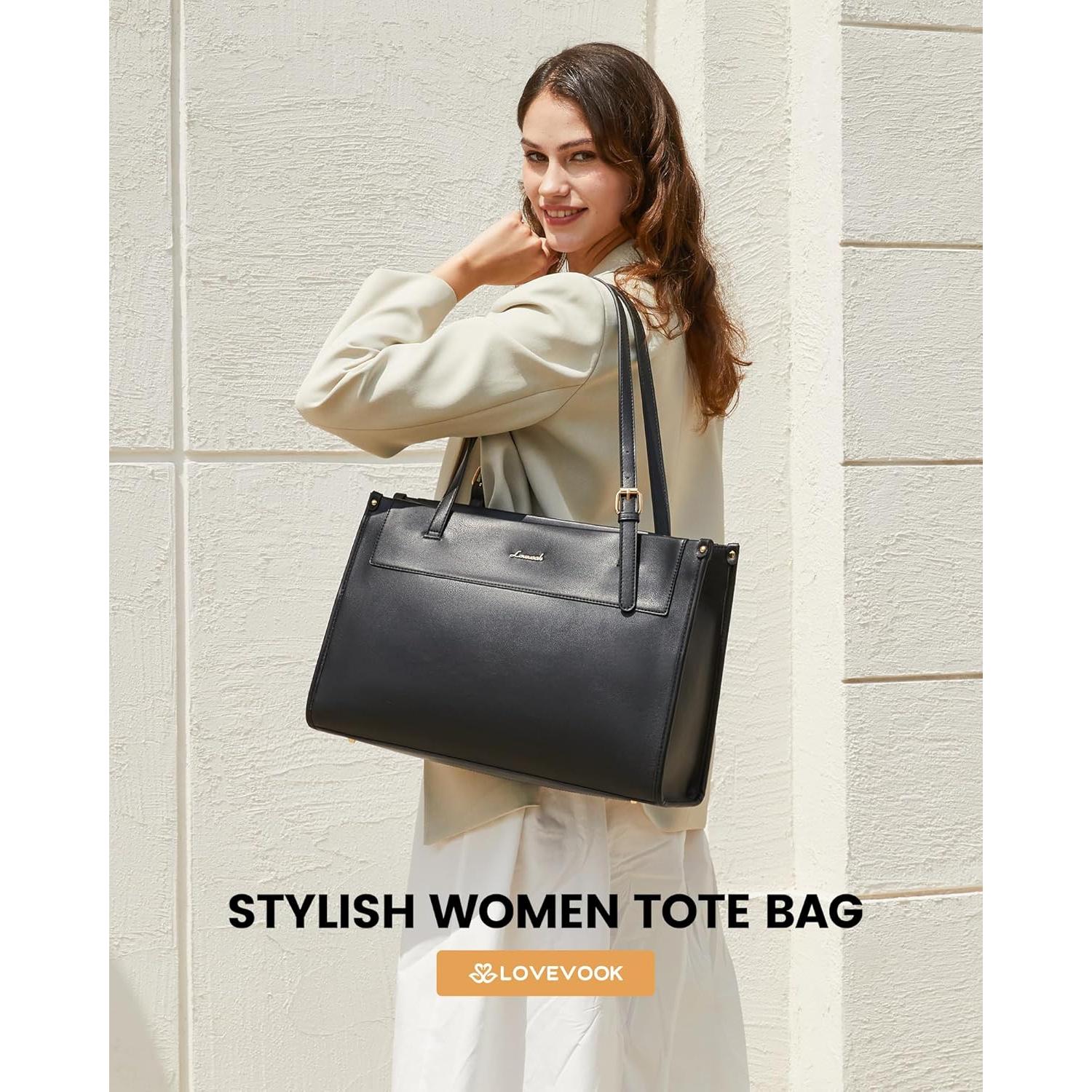 Bolso Tote LOVEVOOK para Laptop 15.6" Mujeres Negro