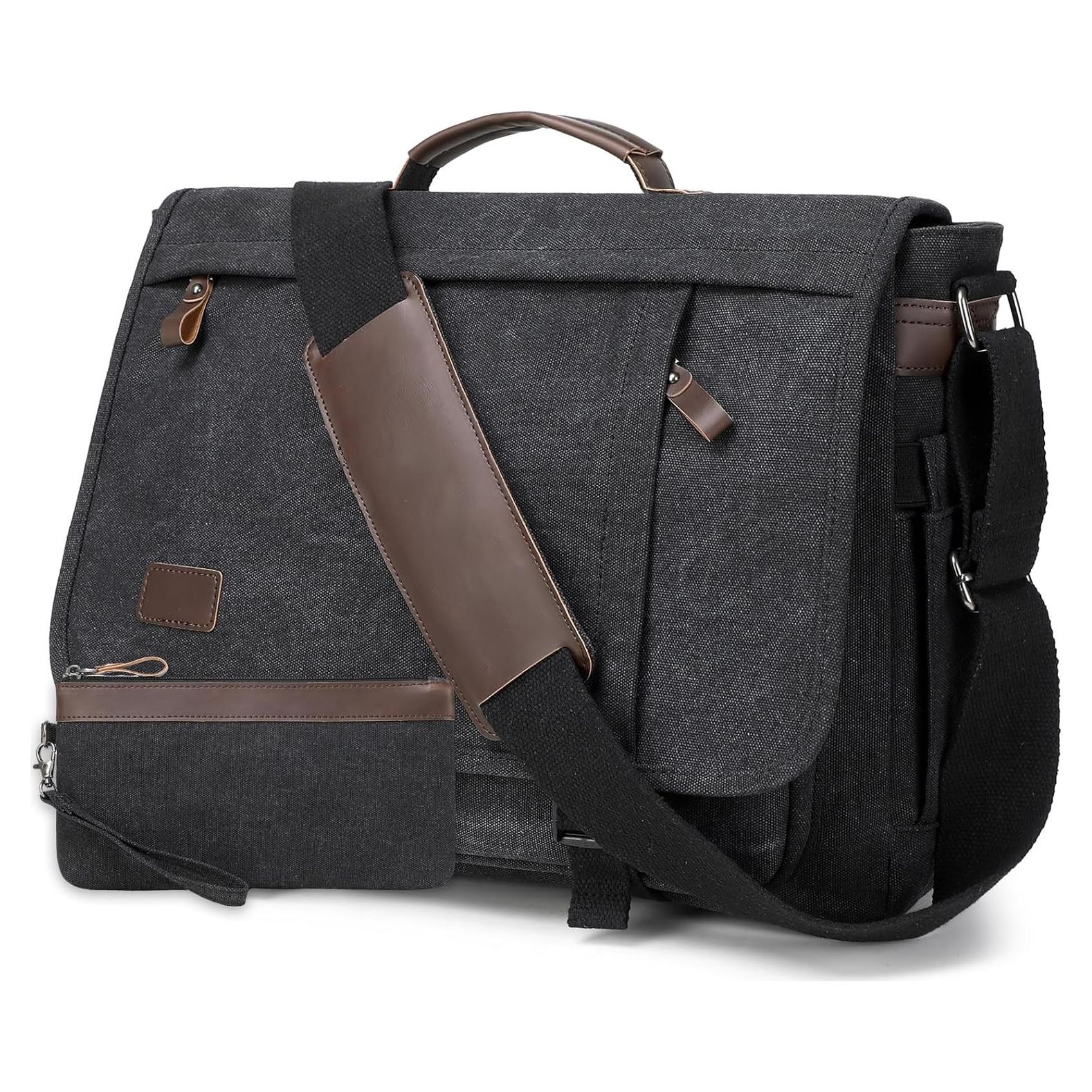 Bolsa Mensajera 17.3" Stuery para Laptop Unisex - Cuero y Lona